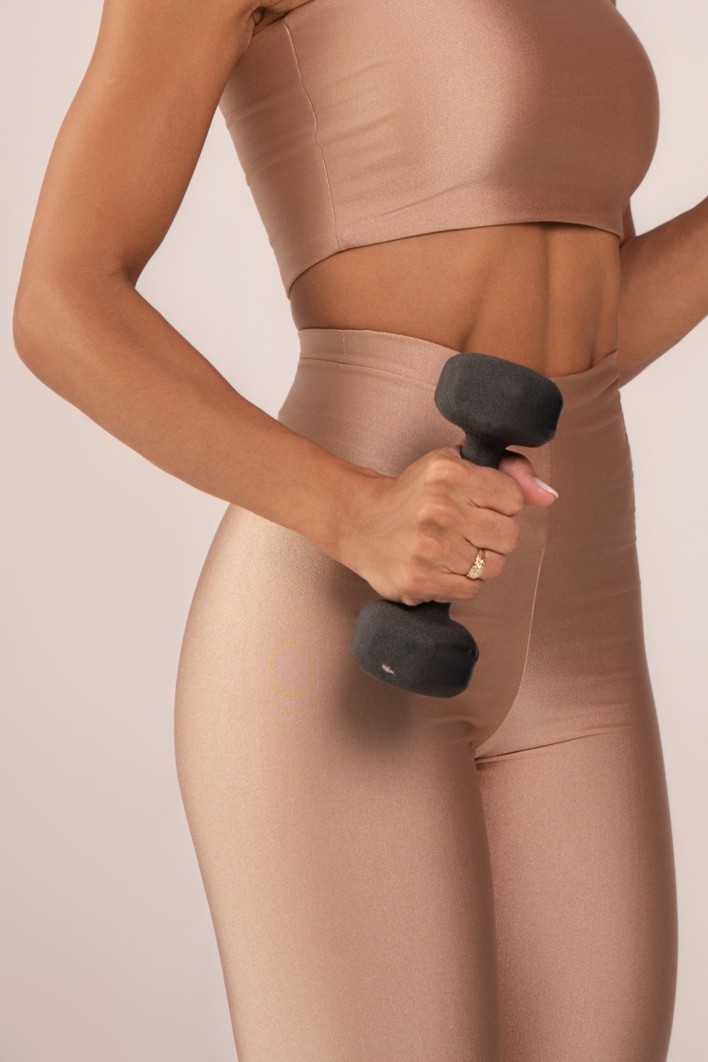 Legging Fitness Brilho Cós Infinito Bege