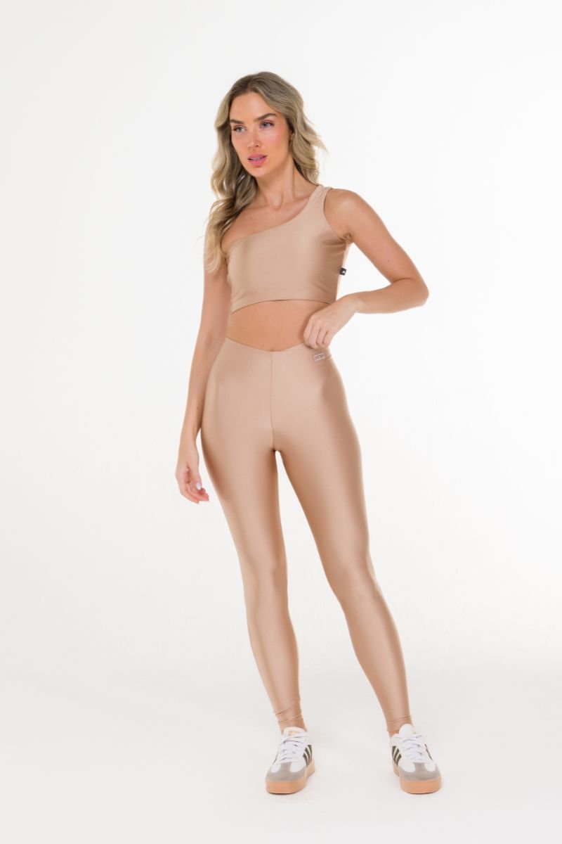 Legging Fitness Brilho Cós Infinito Bege