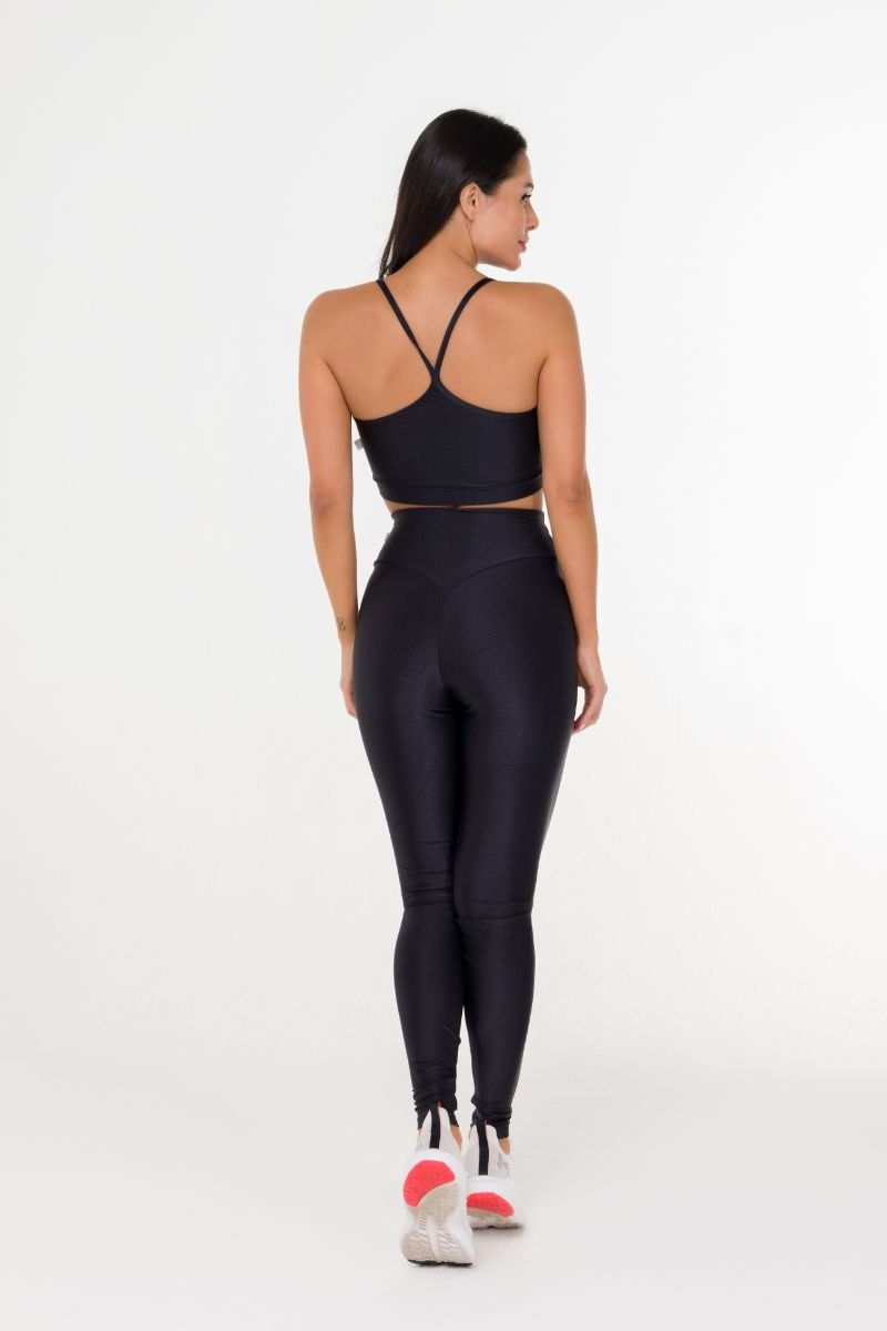 Legging Fitness Brilho Glossy Preto
