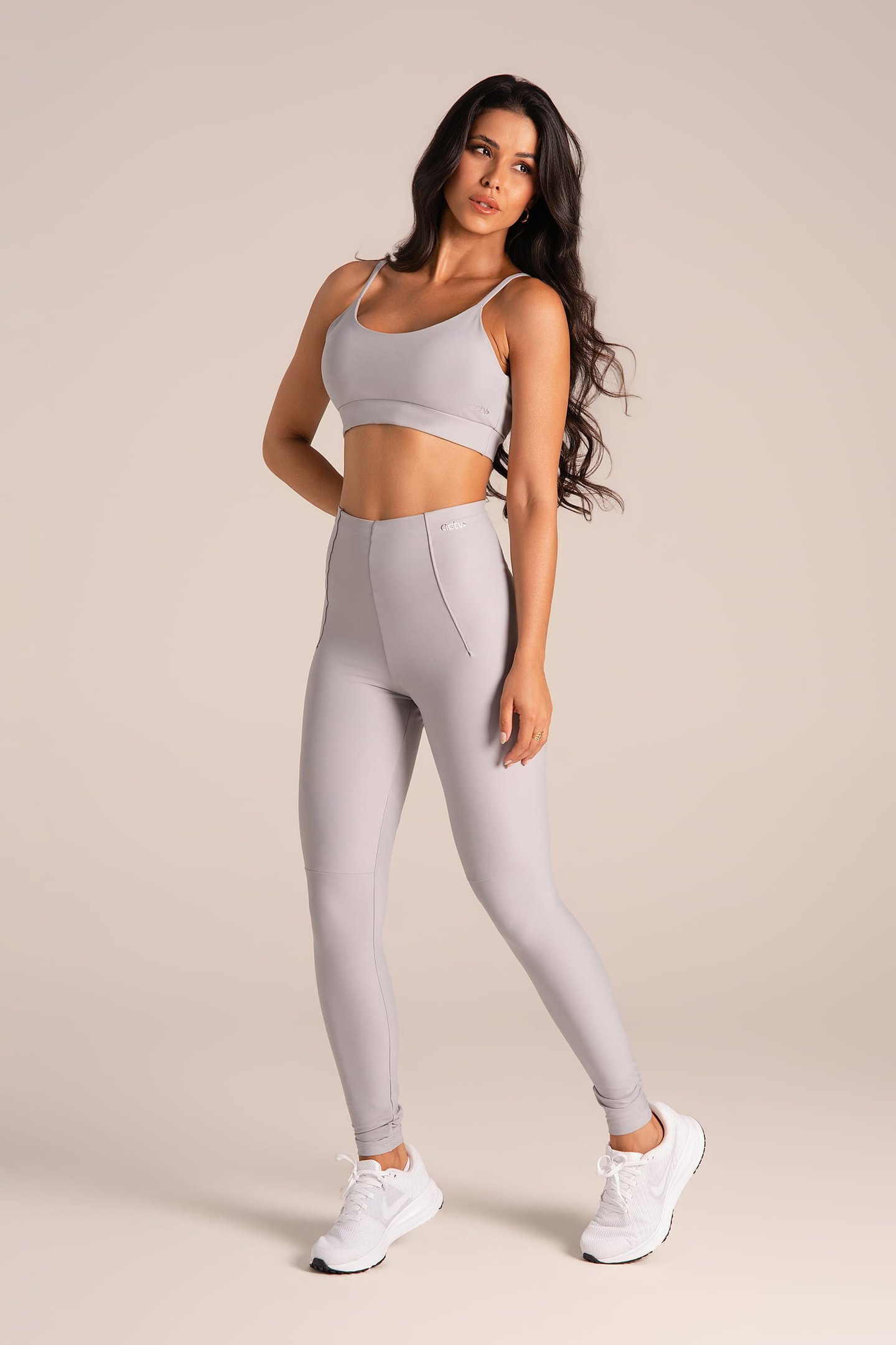 Legging Fitness Cós Infinito Zero Transparência Nevoa