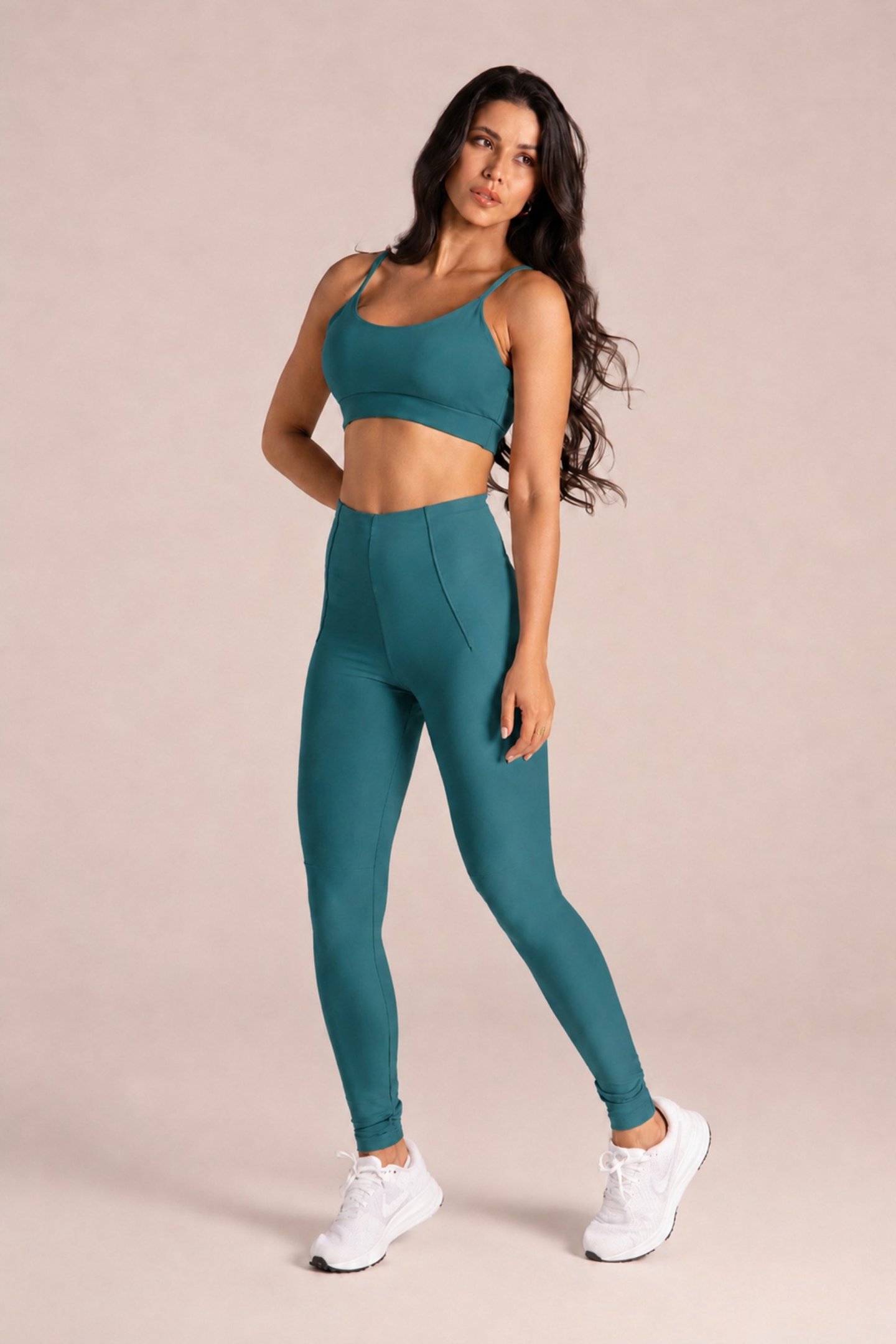 Legging Fitness Cós Infinito Zero Transparência Stormy Green