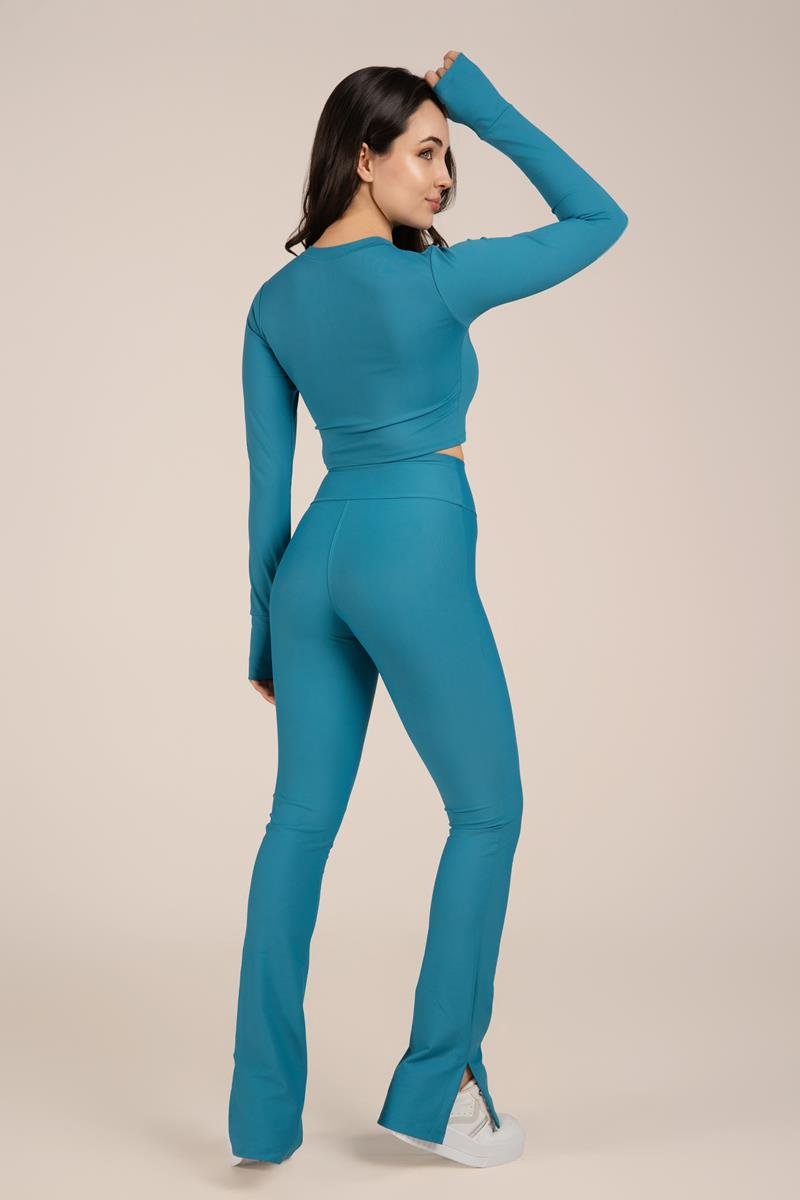 Calça Fler Long Cintura Alta Com Fenda Atlantis