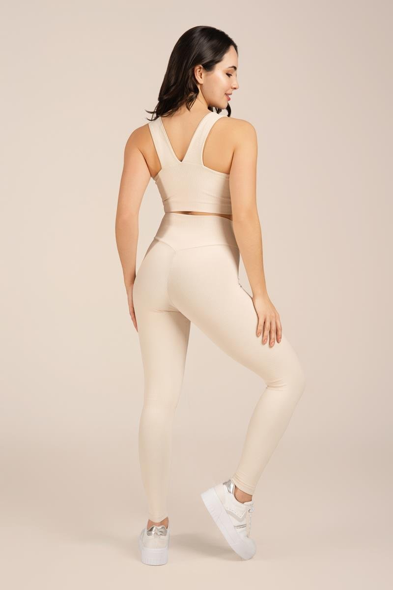 Legging Fitness Canelada Confort Premium Cordao