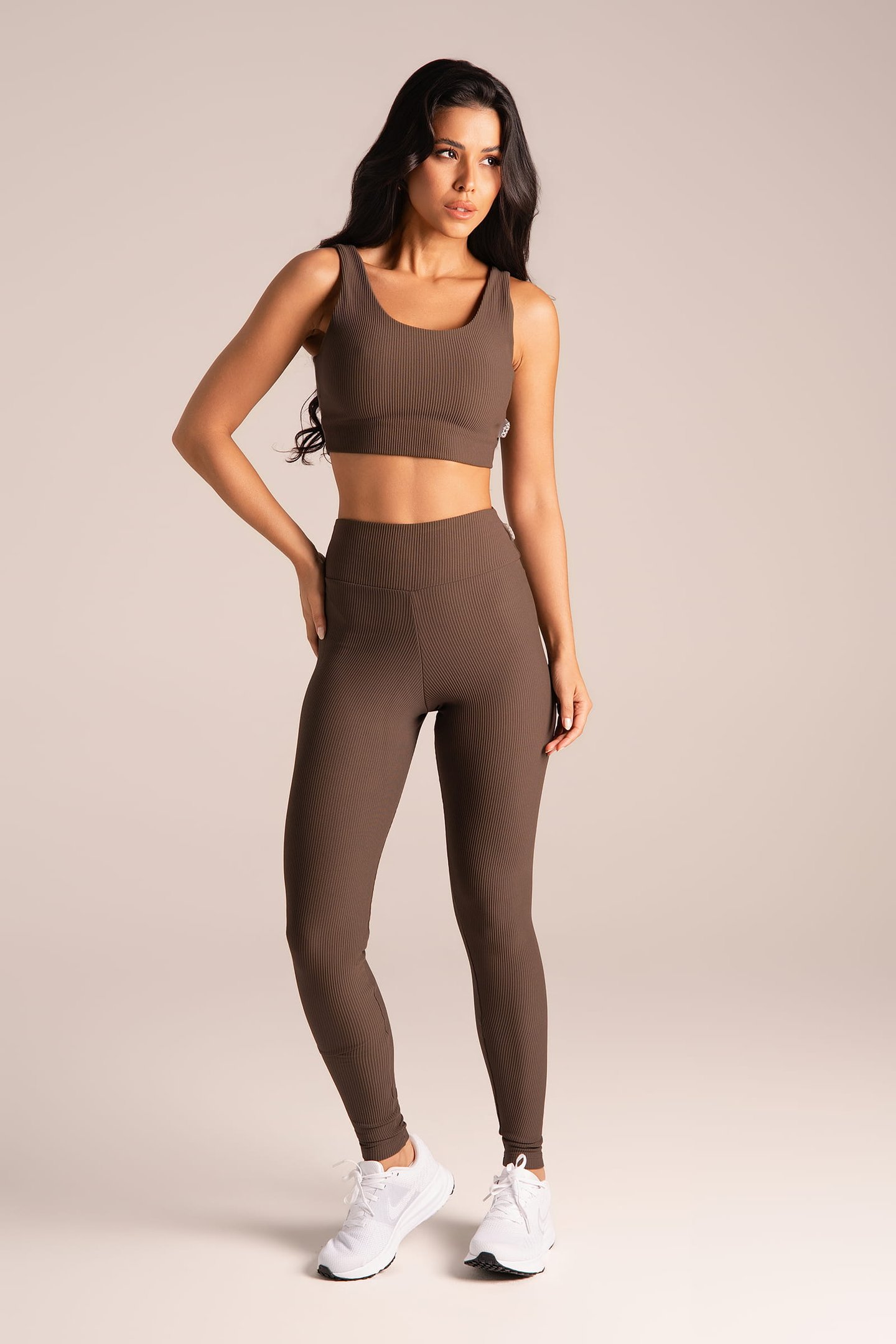 Legging Fitness Canelada Alta Compressão Nescafe