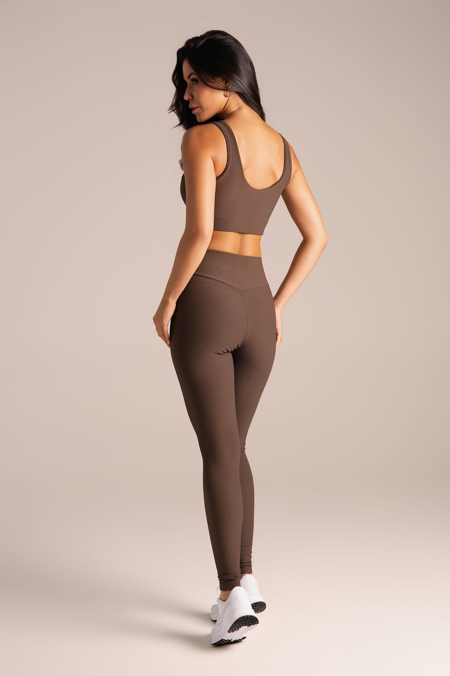 Legging Fitness Canelada Alta Compressão Nescafe