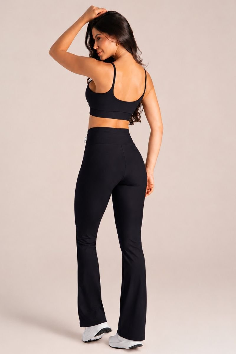 Calça Flare Soft Stretch Long Active Fitness Preto