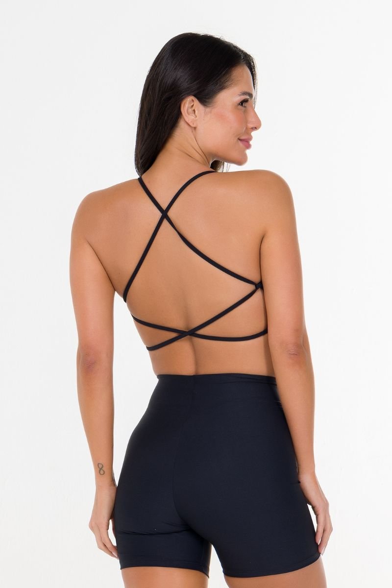 Top Slip Costas Abertas Preto