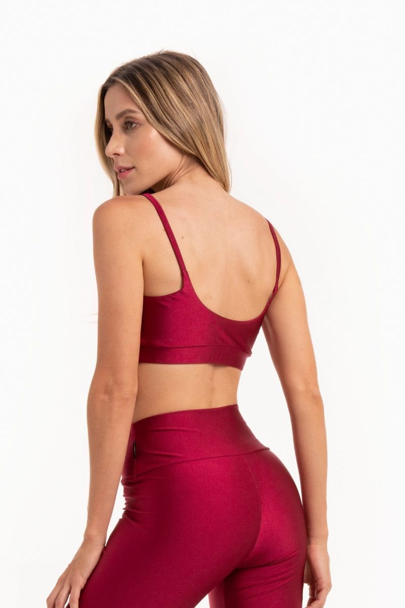 Top Fitness Brilho Alças Com Elástico Desejo