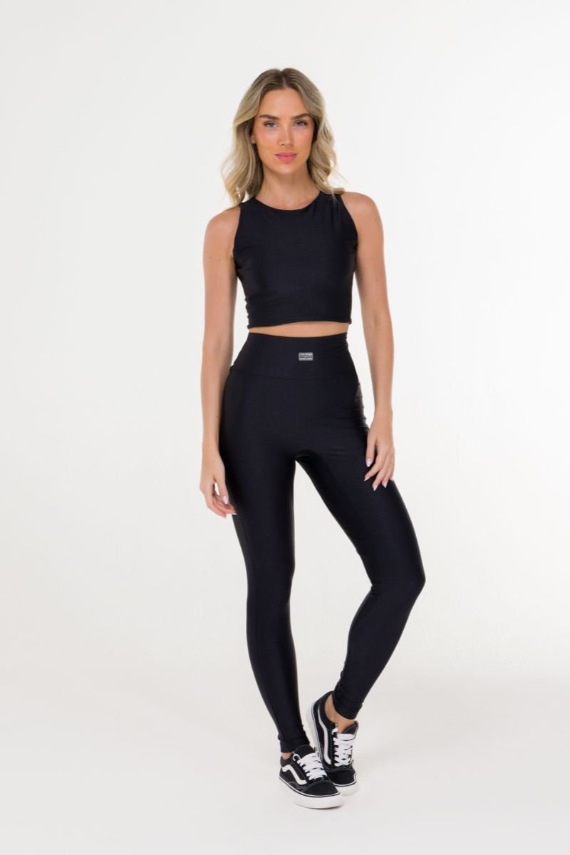 CROPPED LISO DETALHE NAS COSTAS E ALTA ELASTICIDADE Preto