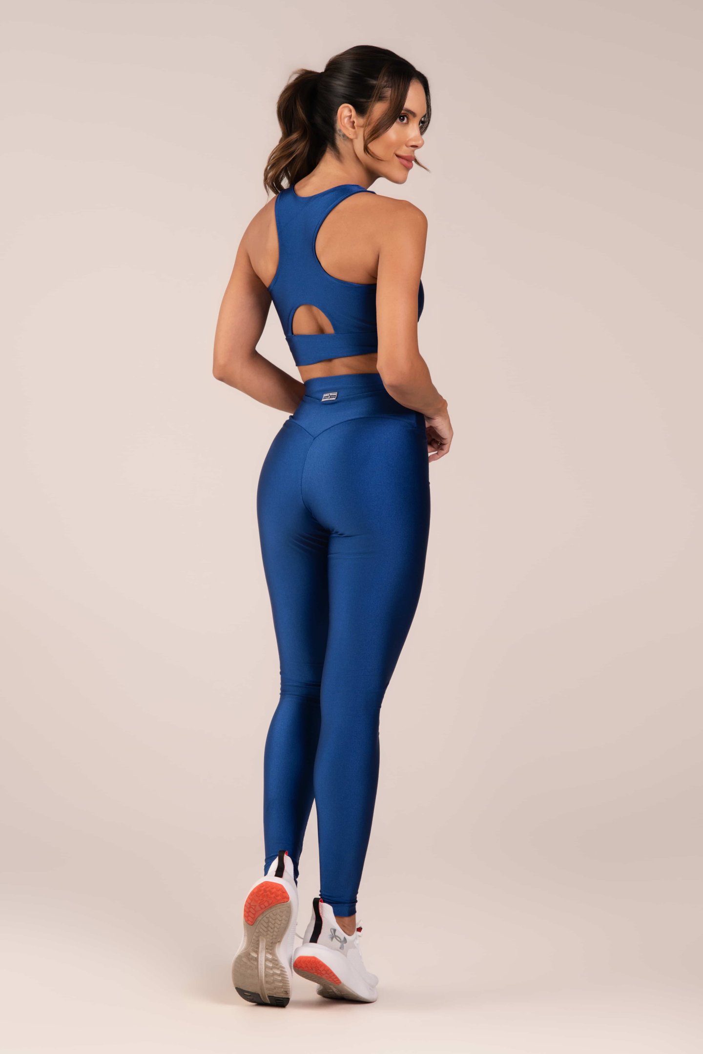 Top Fitness Brilho Nadador Com Detalhe Azul Sodalite