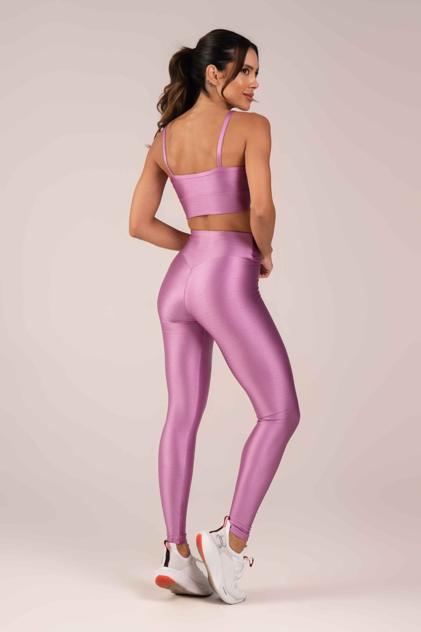 Top Fitness Alças Alta Elasticidade Glow Mauve