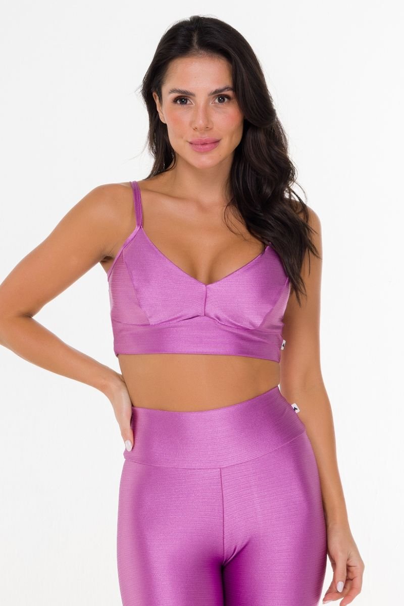 Top Fitness Alças Alta Elasticidade Glow Mauve