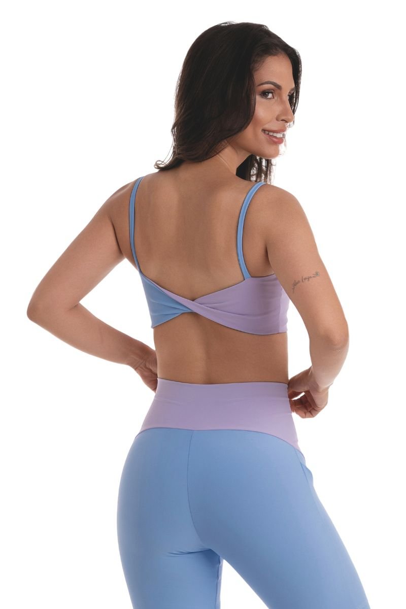 TOP ALCINHA REVERSÍVEL BICOLOR Serenity/lilas