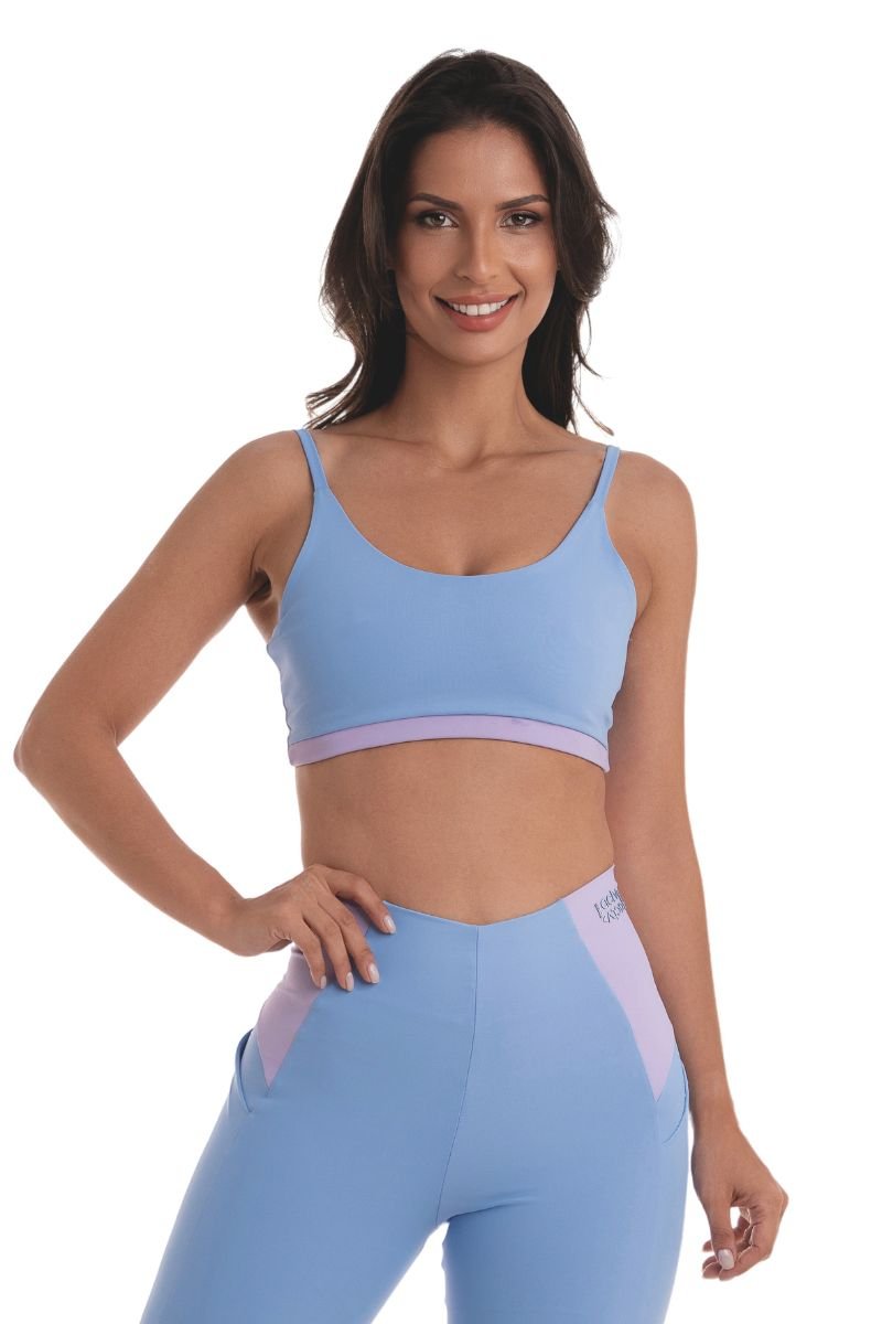 TOP ALCINHA REVERSÍVEL BICOLOR Serenity/lilas