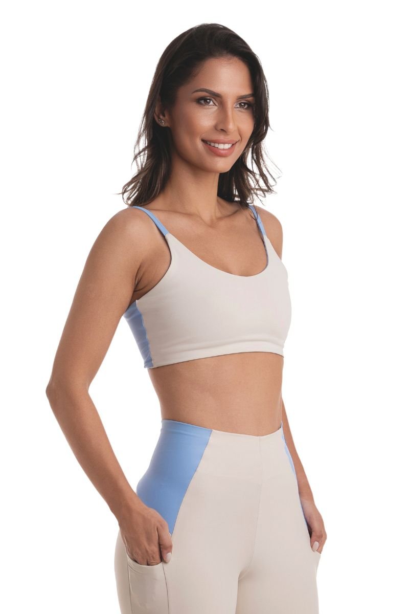 TOP ALCINHA REVERSÍVEL BICOLOR Serenity/luna
