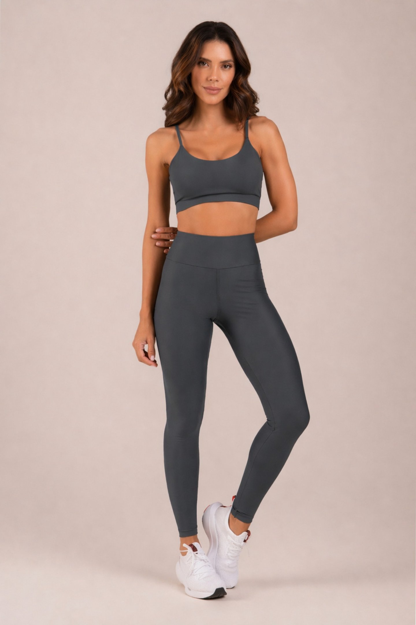Top Feminino Alcinhas Finas Active Fitness Chumbo