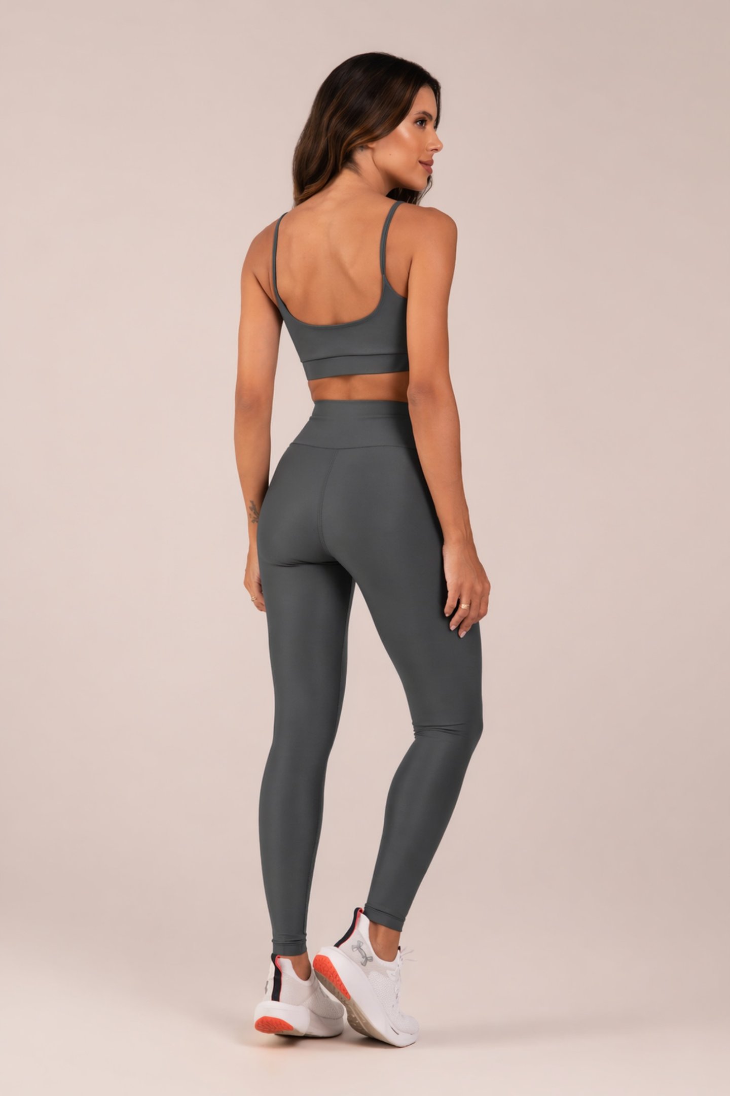 Top Feminino Alcinhas Finas Active Fitness Chumbo