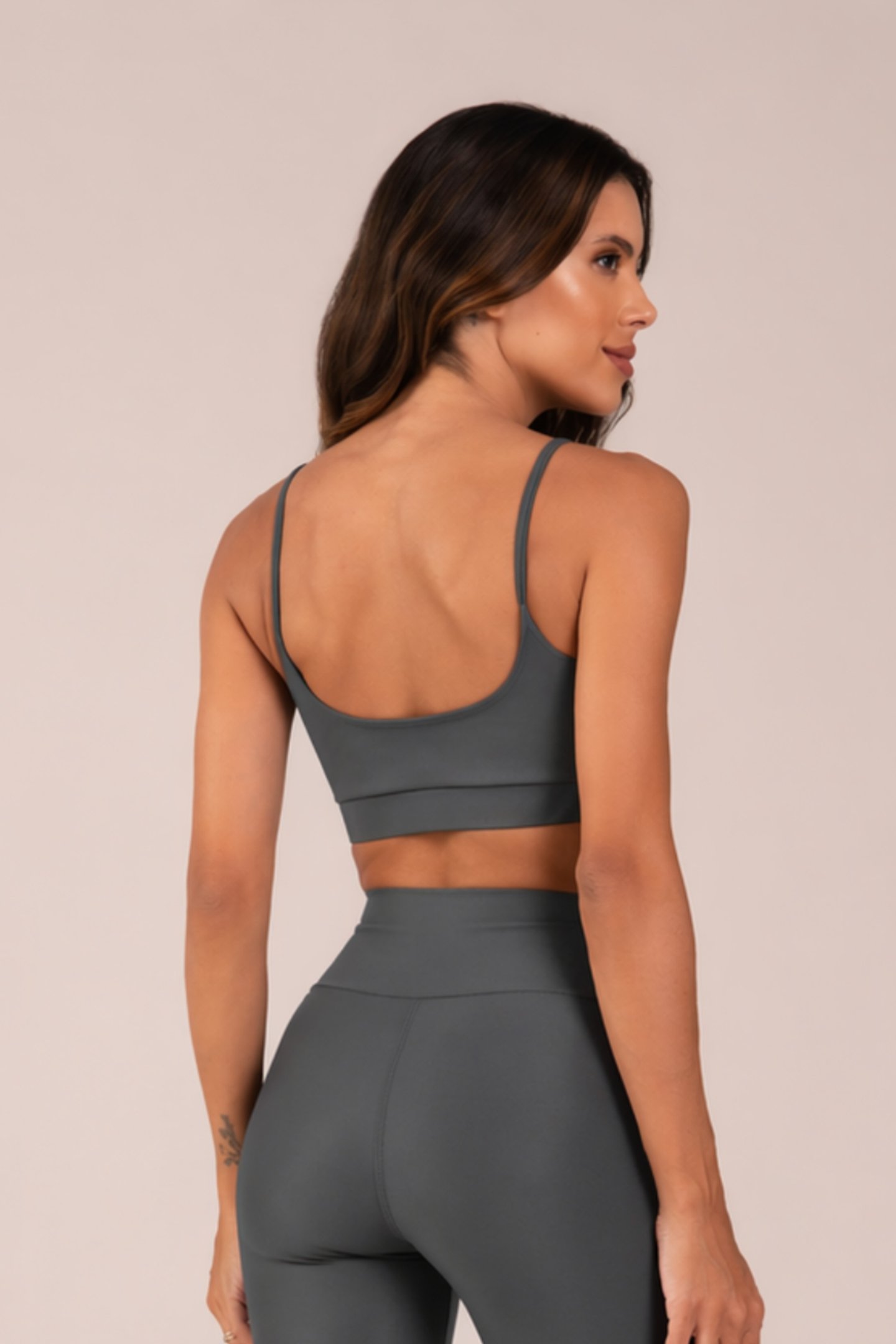 Top Feminino Alcinhas Finas Active Fitness Chumbo