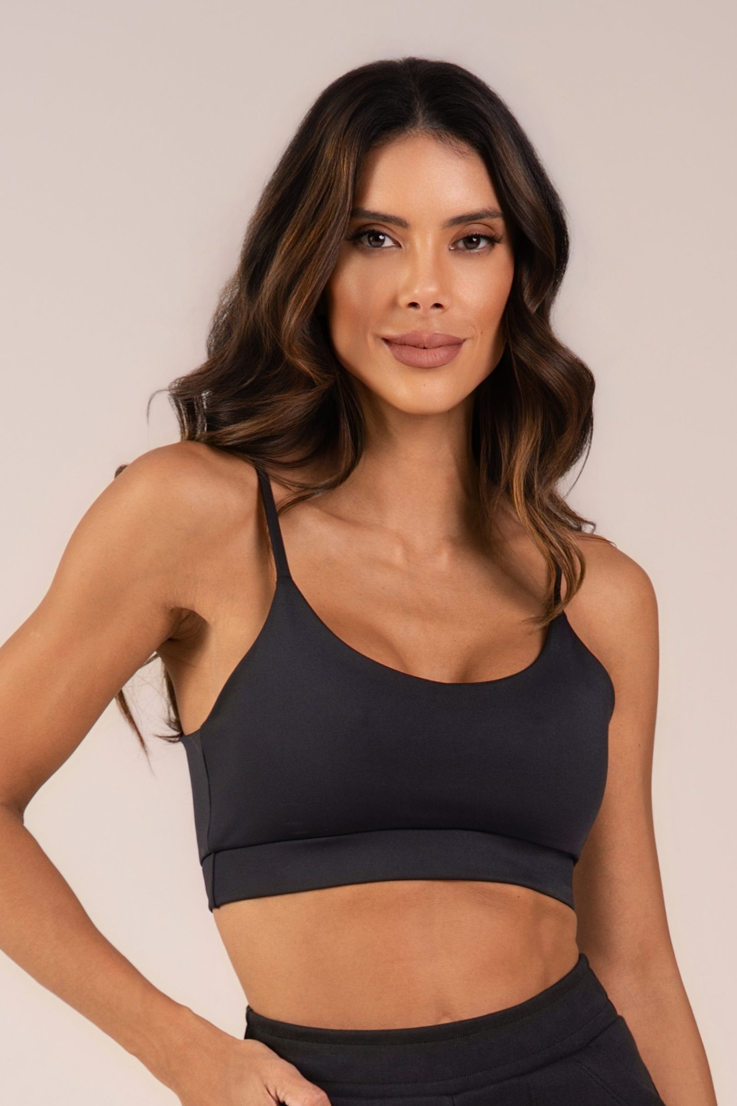Top Feminino Alcinhas Finas Active Fitness Preto