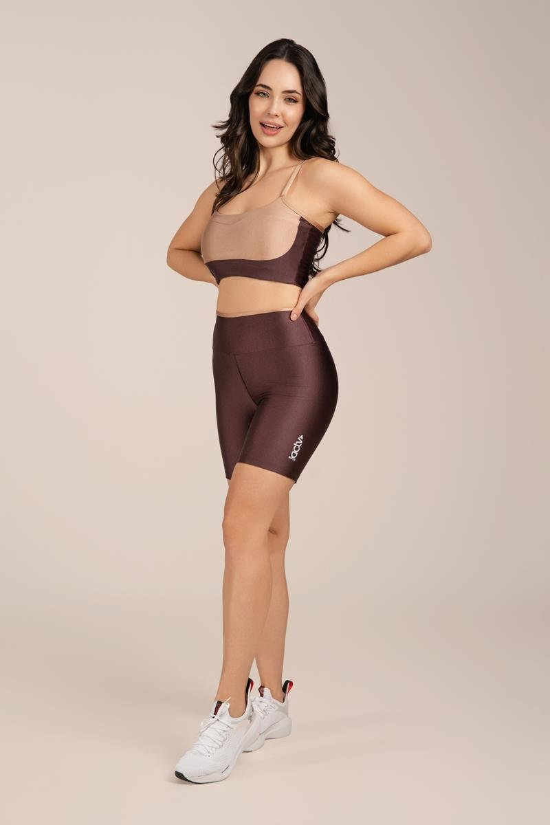 Top Fitness Brilho Bicolor Ebano/bege