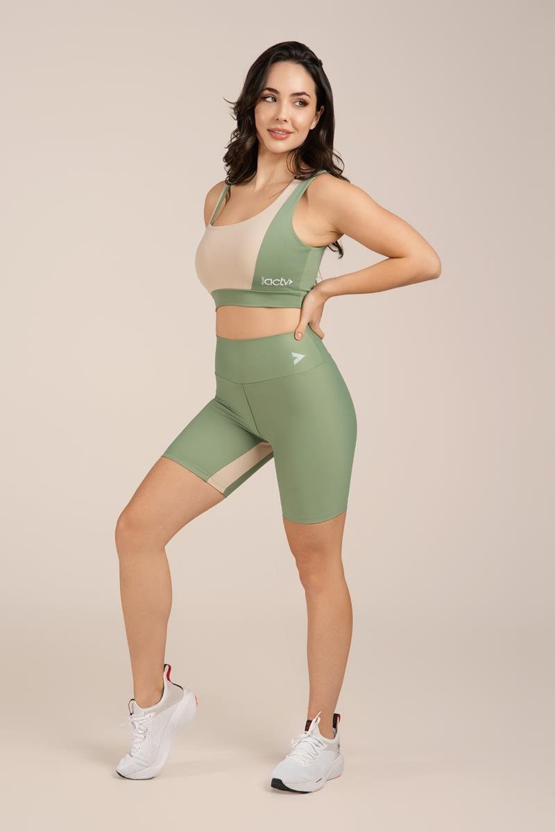 Top Fitness Bicolor Assimétrico Malva|duna