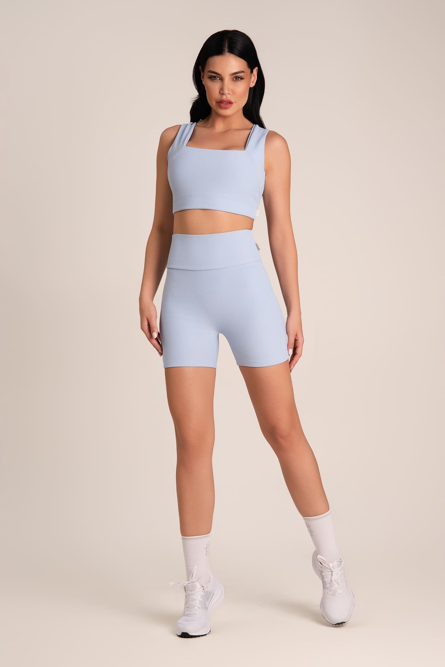 Top Fitness Alta Compressão Canelado.. Cianita