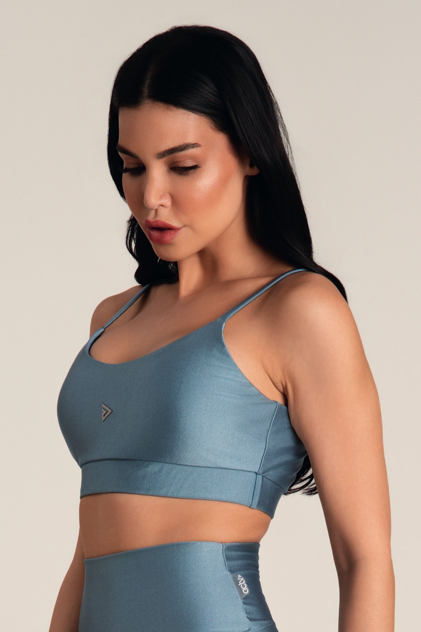 Top básico alcinha cirrê power Wind Blue