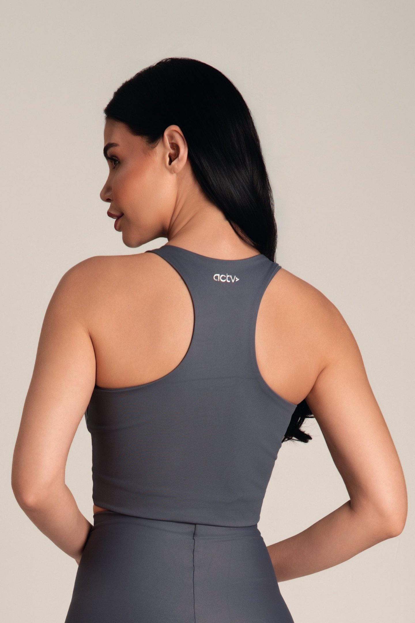 Top Feminino Fitness Alteres Chumbo