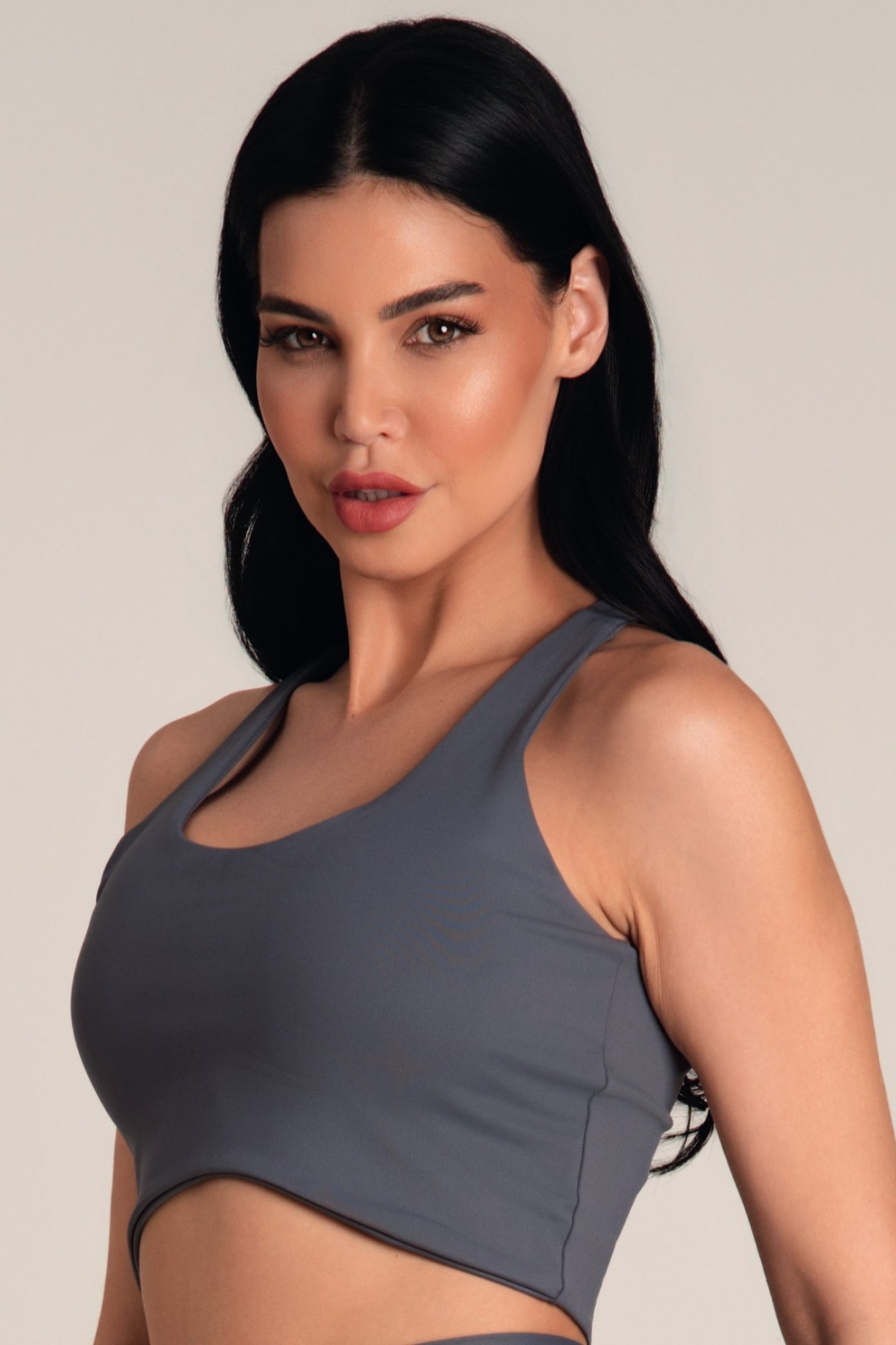 Top Feminino Fitness Alteres Chumbo