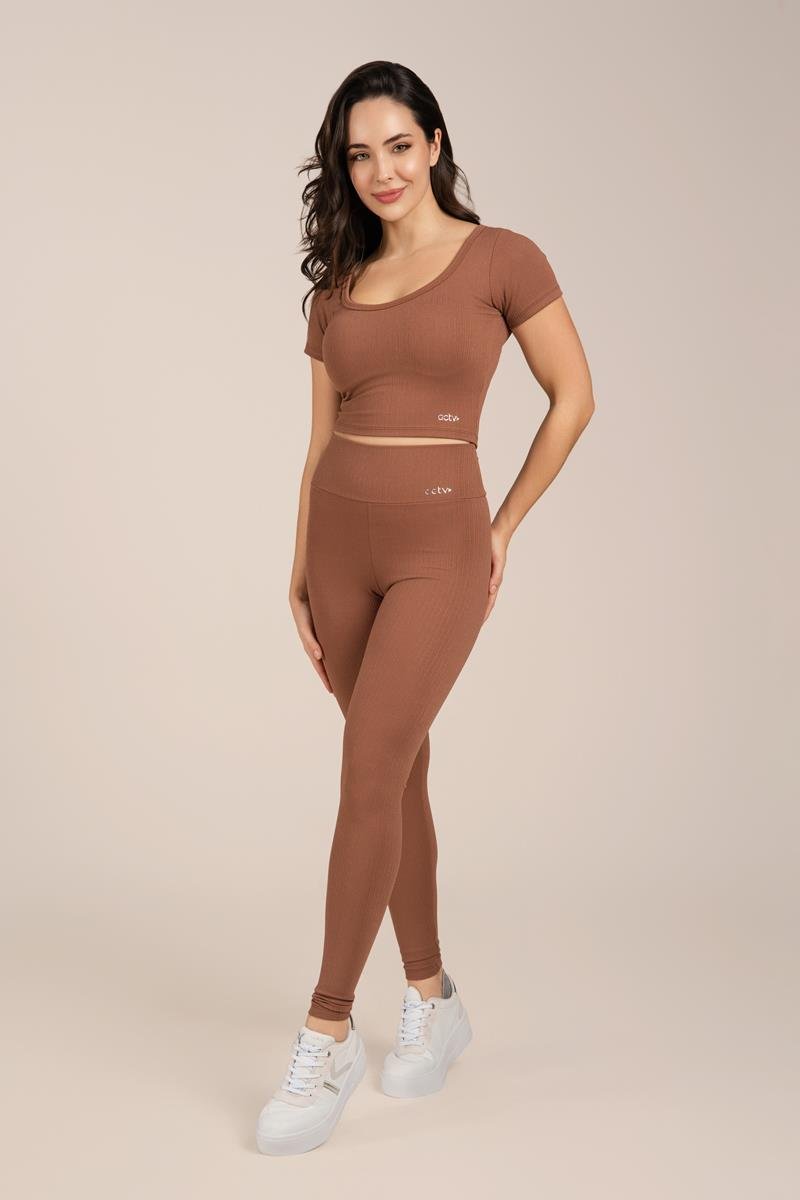 CROPPED DECOTE REDONDO YORK Marrom Café