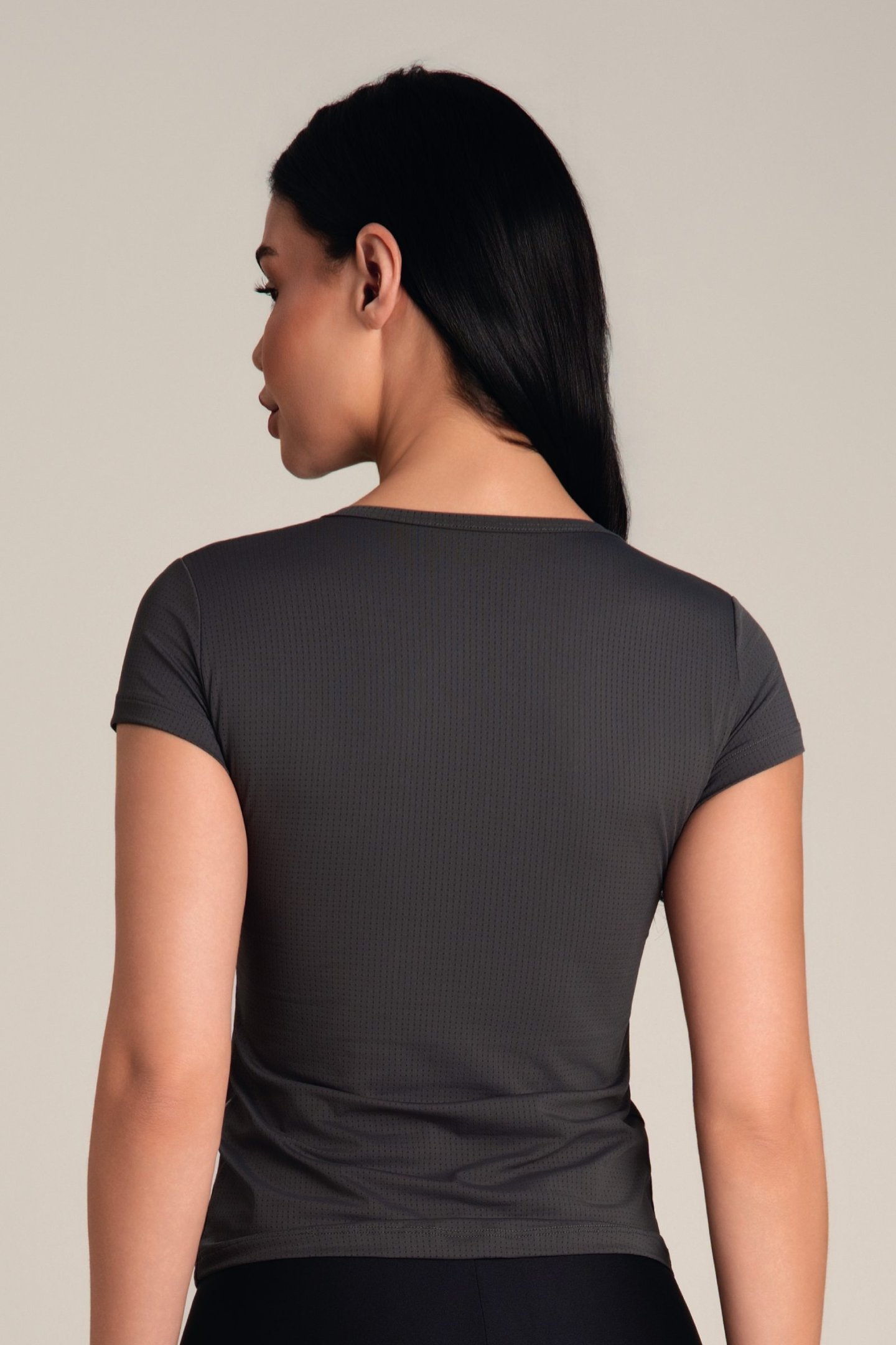 Camiseta Feminina Dry Fit Manga Curta Chumbo