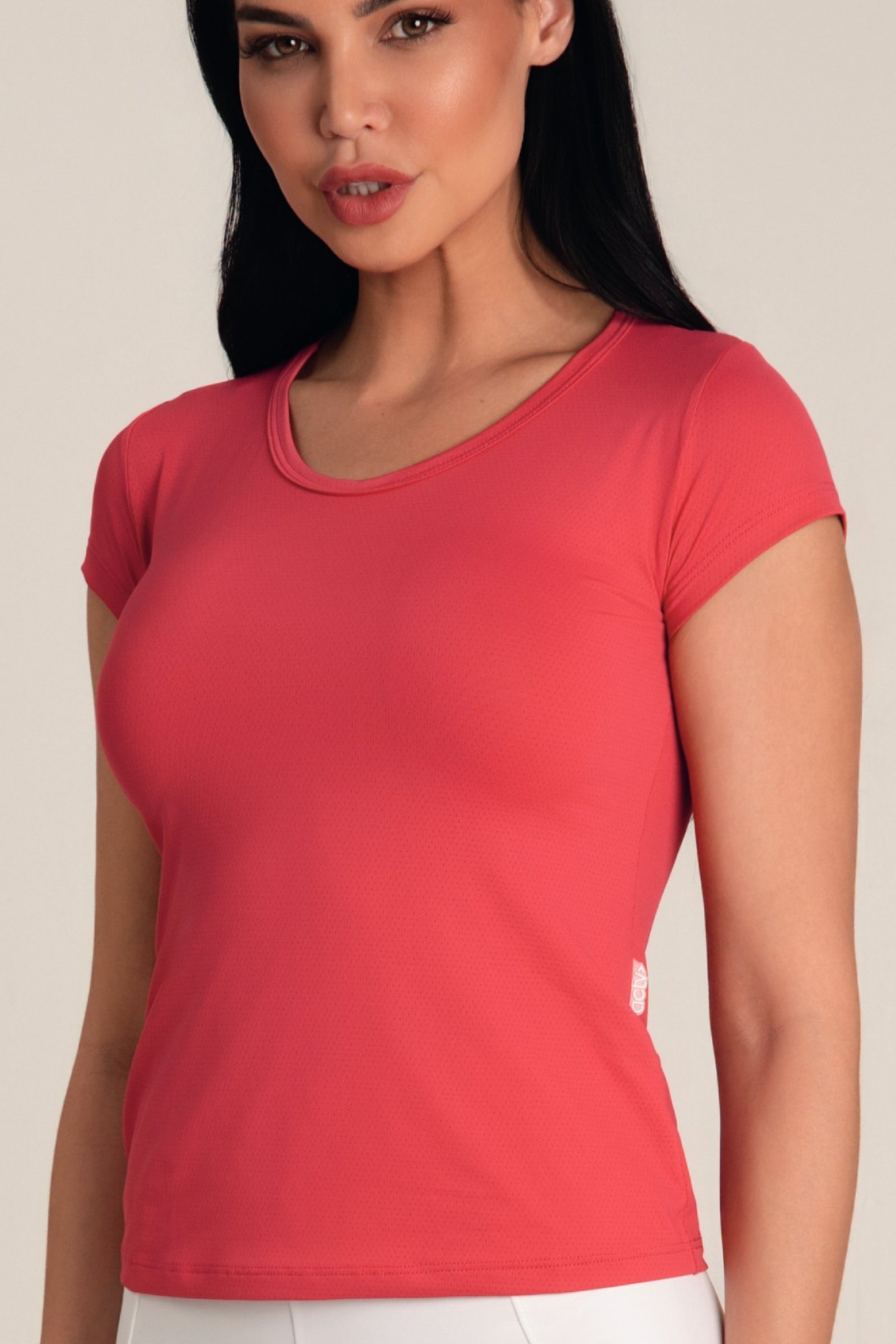 Camiseta Feminina Dry Fit Manga Curta Cereja