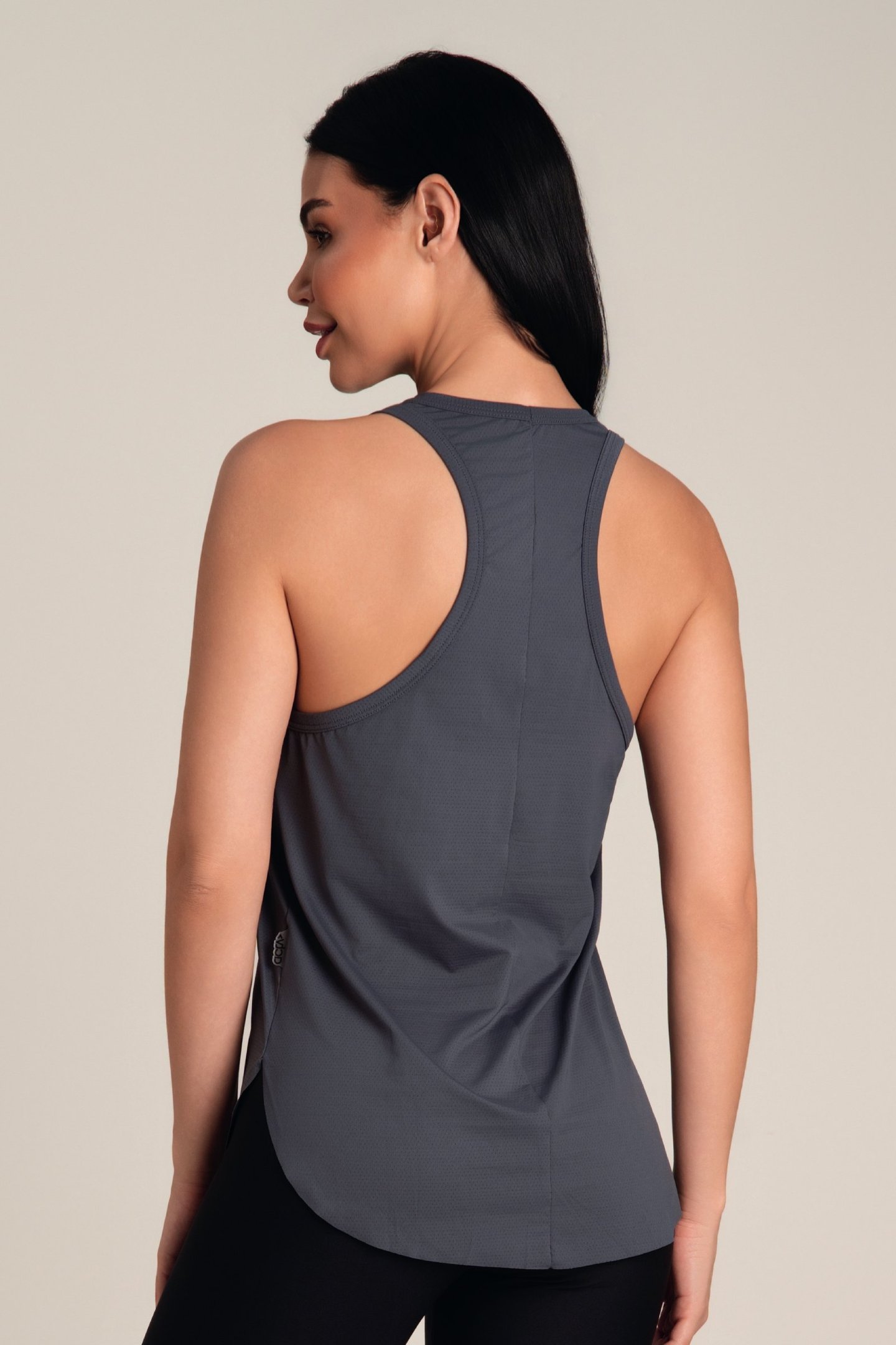 Regata Feminina Dry Fit Alongada Chumbo