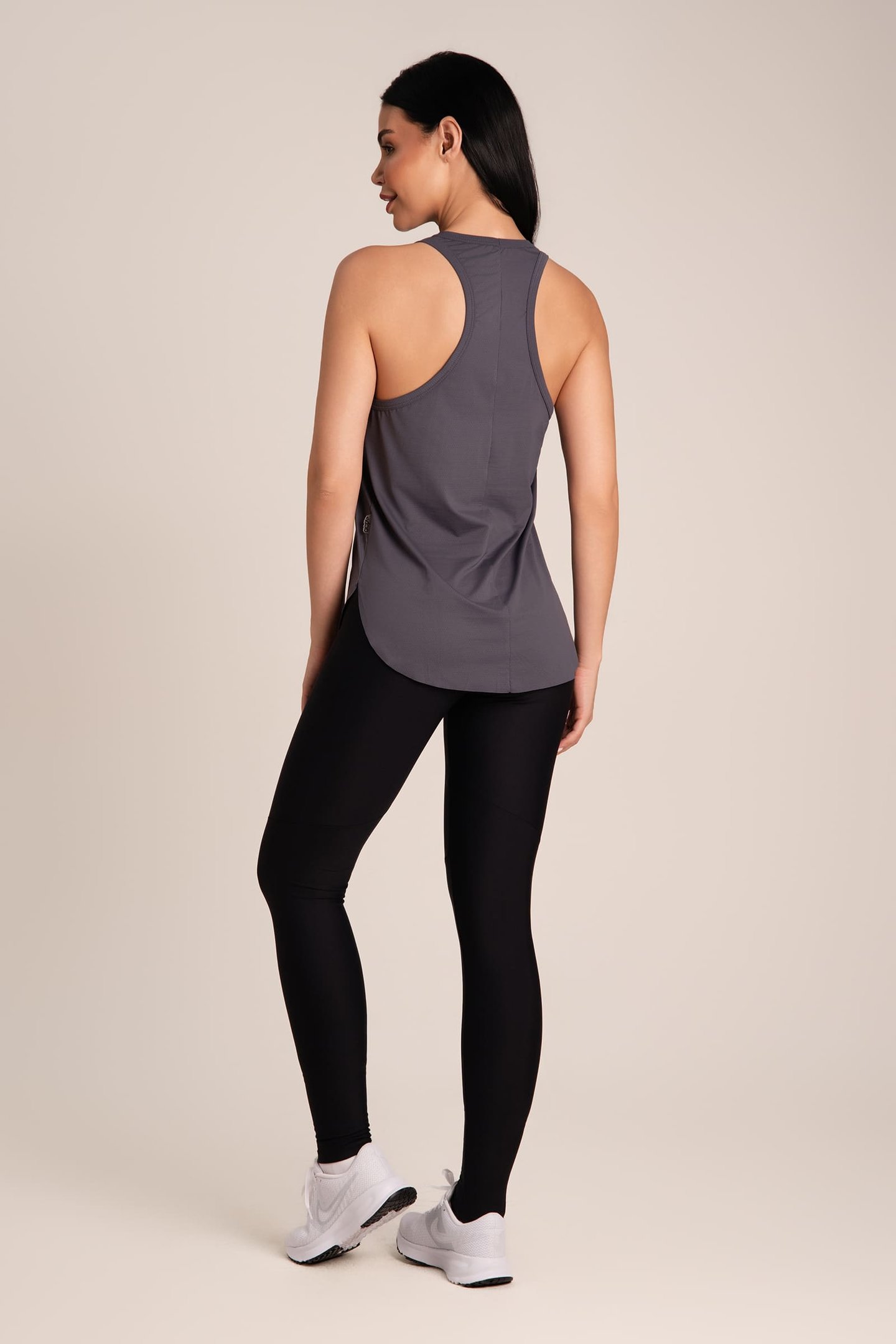 Regata Feminina Dry Fit Alongada Chumbo