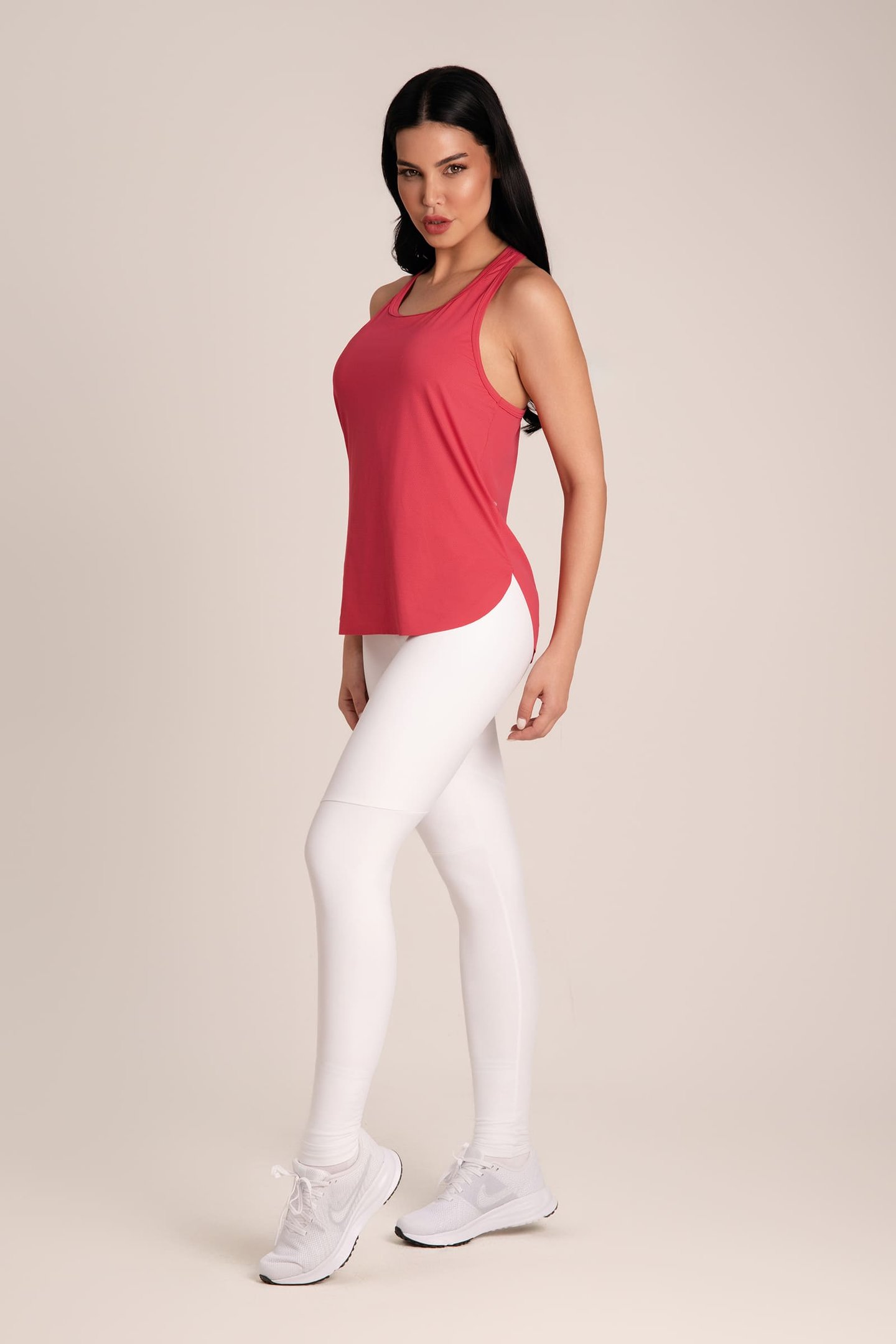 Regata Feminina Dry Fit Alongada Cereja