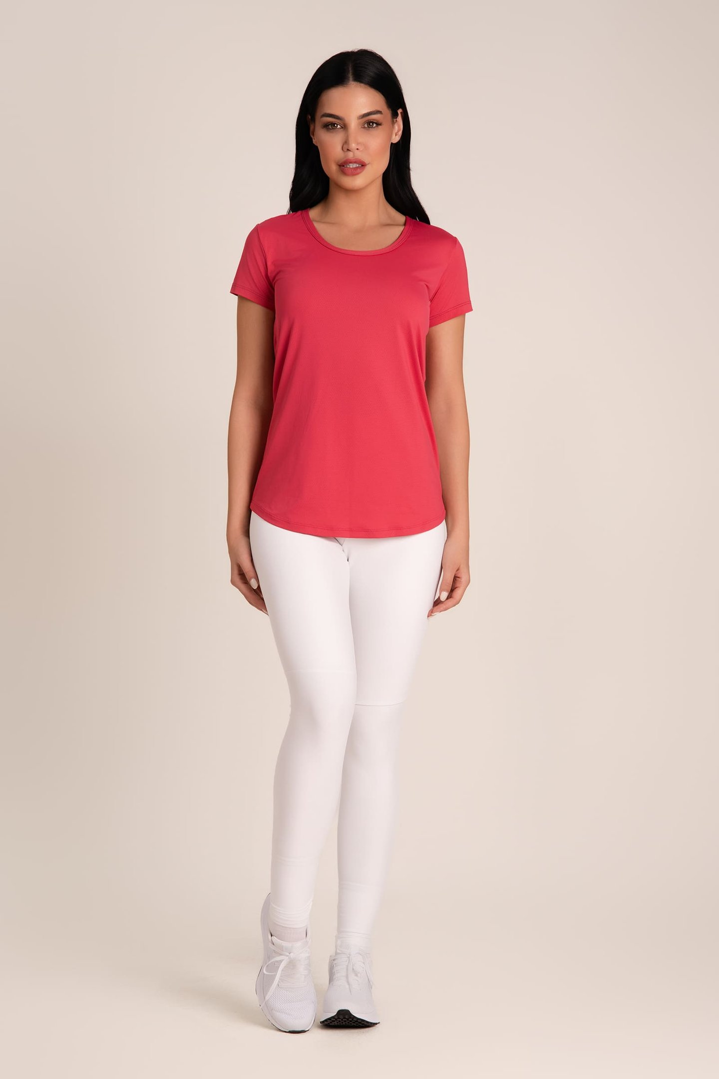 Camiseta Feminina Dry Fit Arredondada Cereja