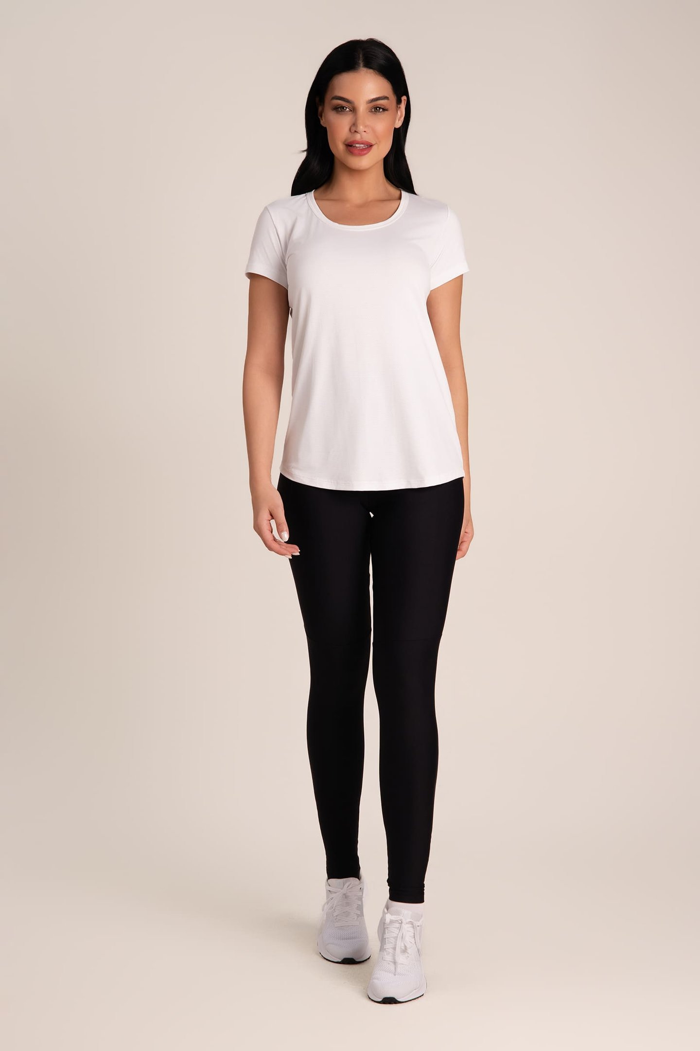 Camiseta Feminina Dry Fit Arredondada Branco