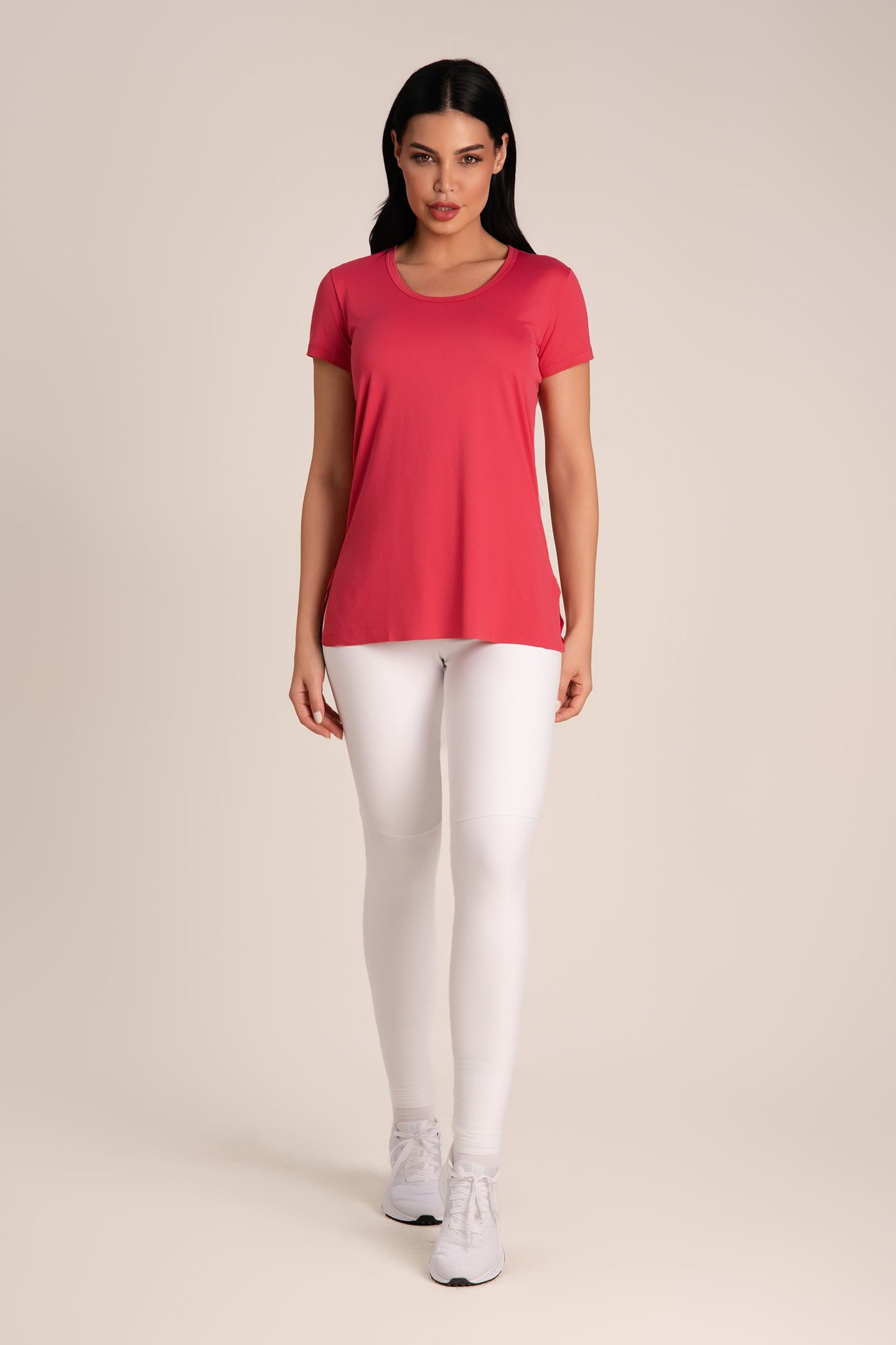 Camiseta Feminina Dry Fit Fenda Cereja