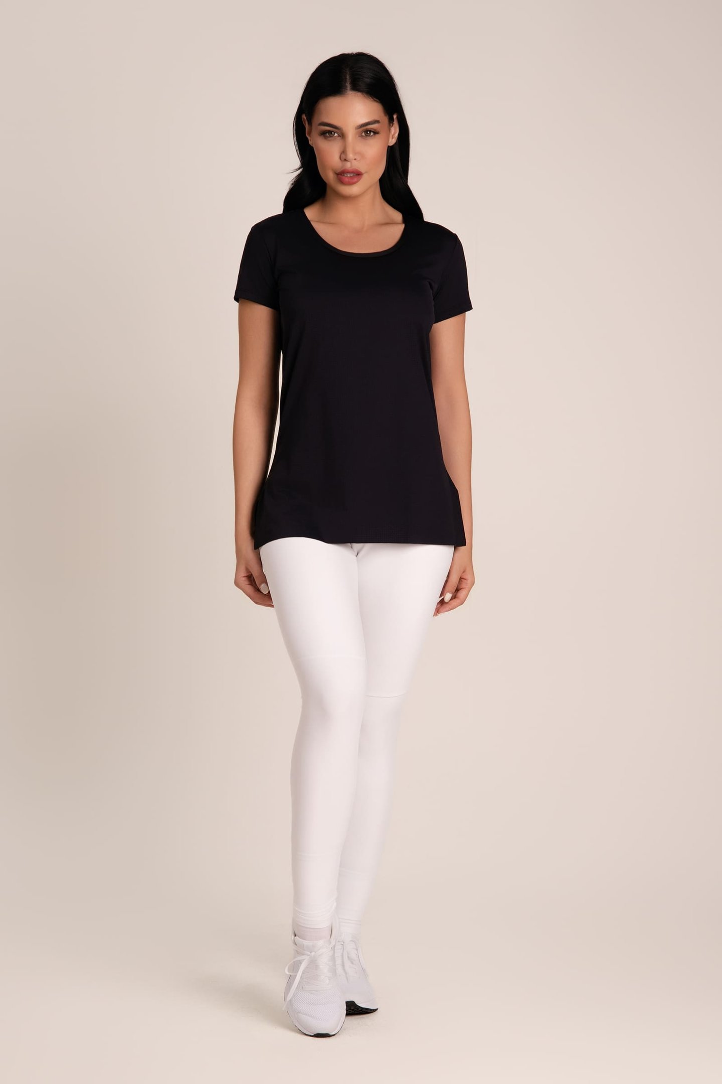Camiseta Feminina Dry Fit Fenda Preto