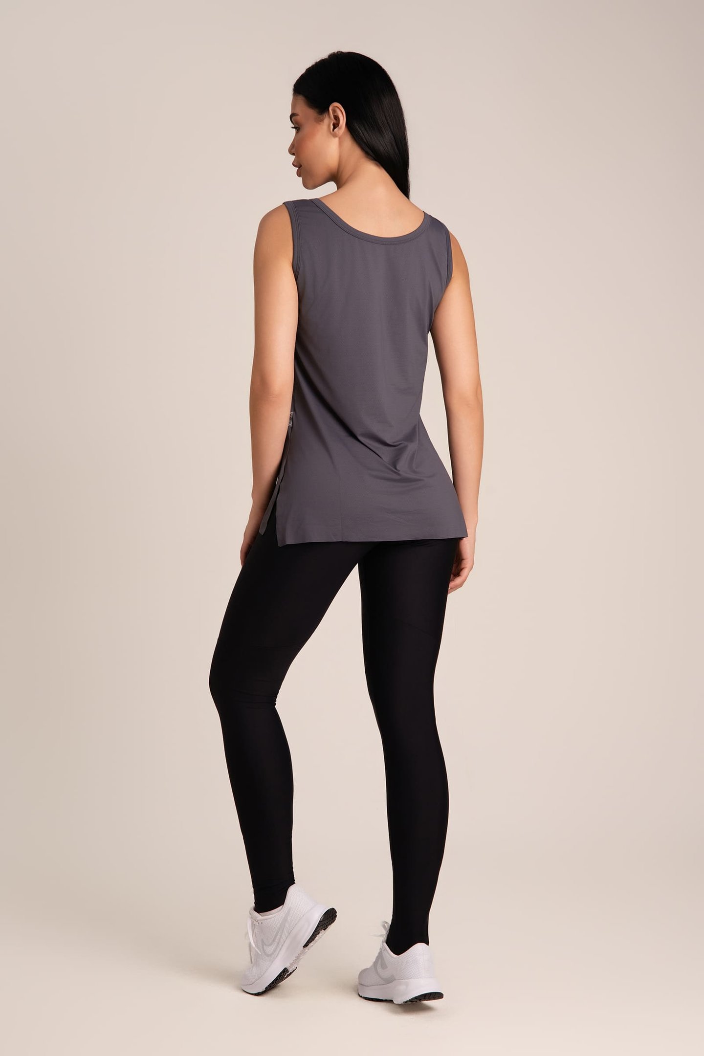 Regata Feminina Dry Fit Fenda Chumbo