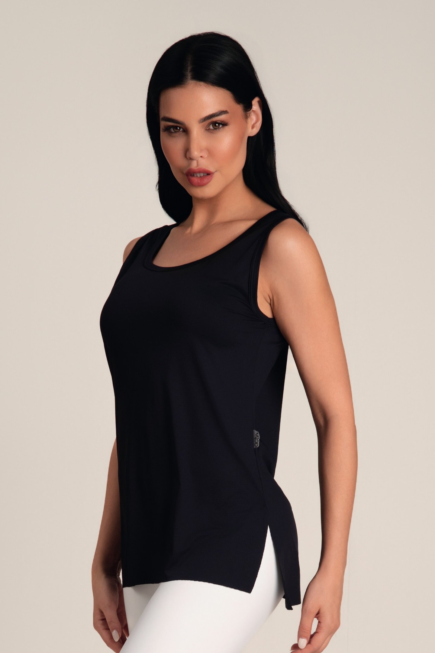 Regata Feminina Dry Fit Fenda Preto