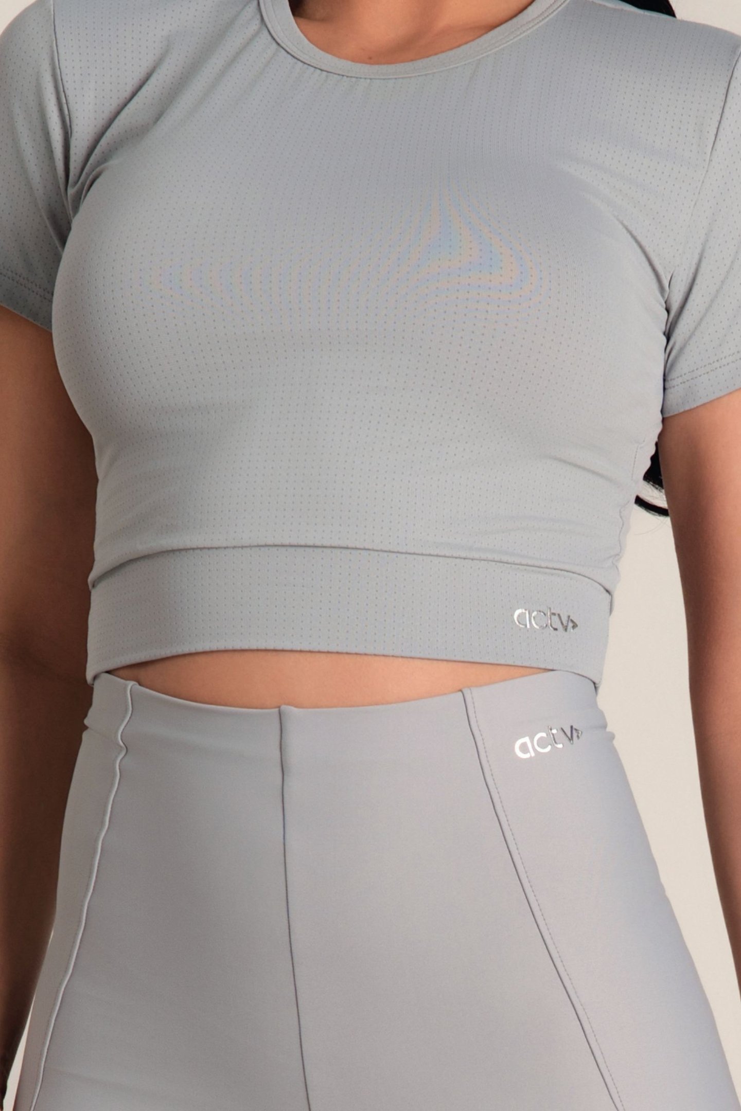 Cropped Feminino Dry Fit Manga Curta Nevoa