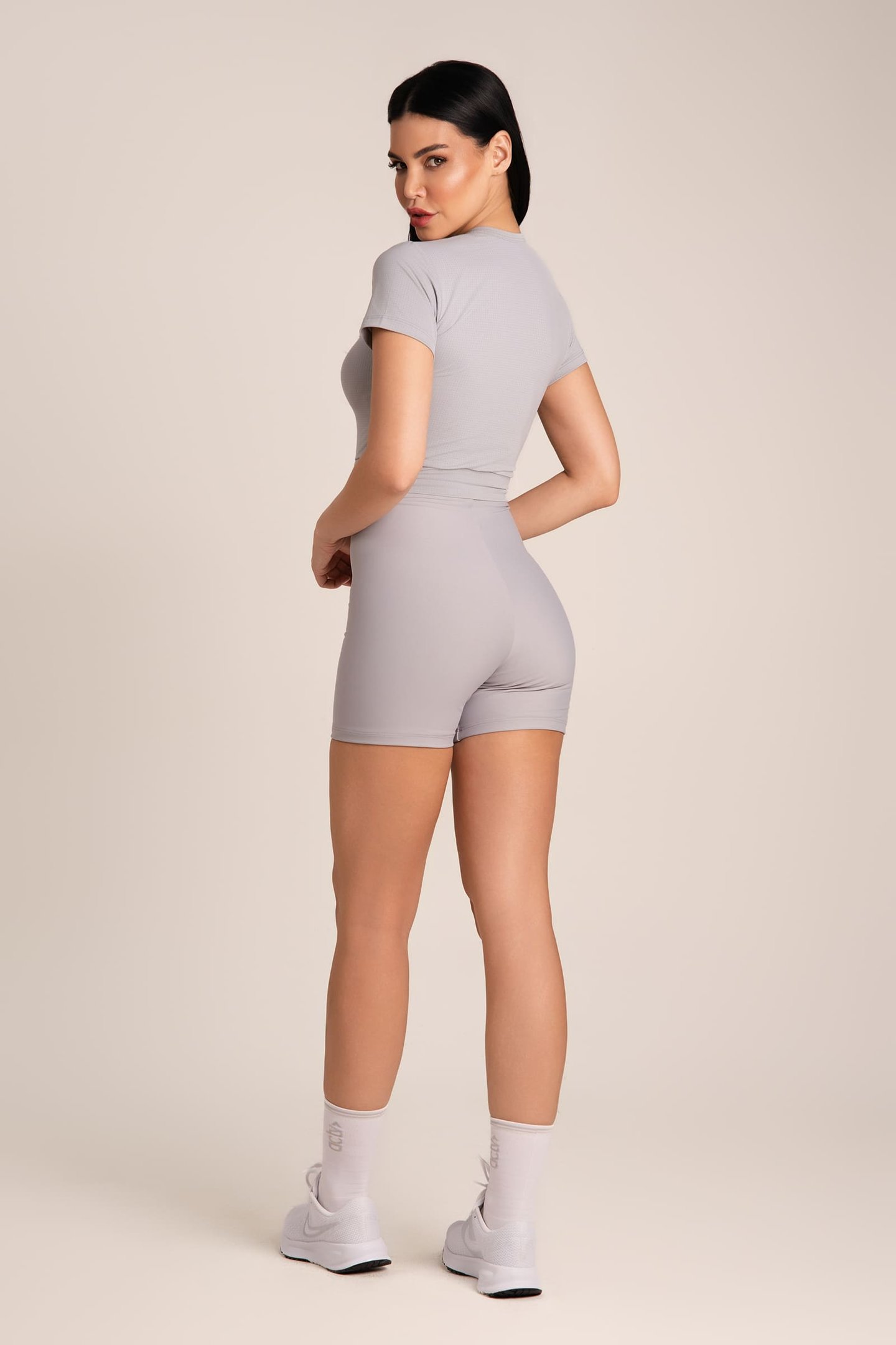 Cropped Feminino Dry Fit Manga Curta Nevoa