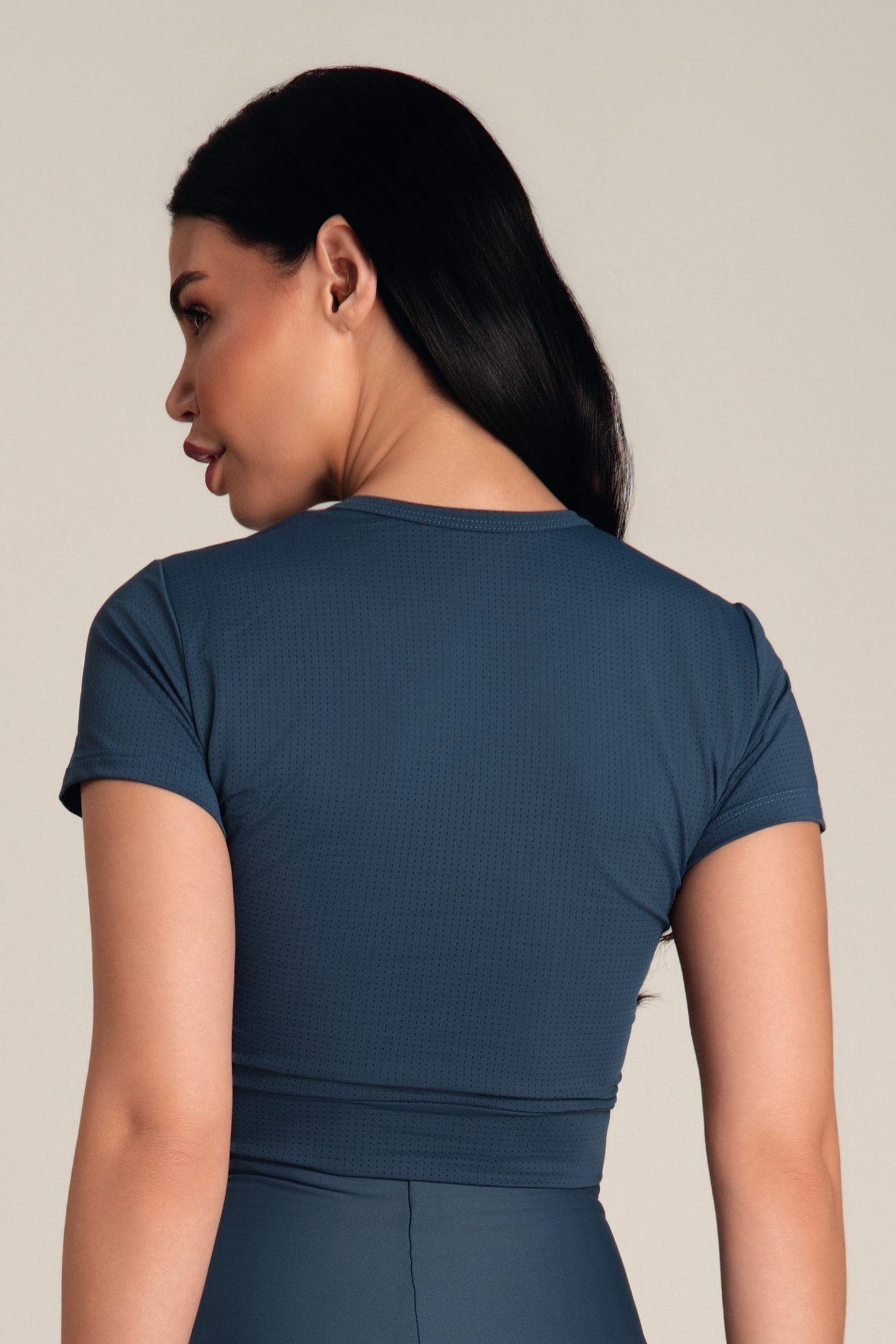 Cropped Feminino Dry Fit Manga Curta Onyx