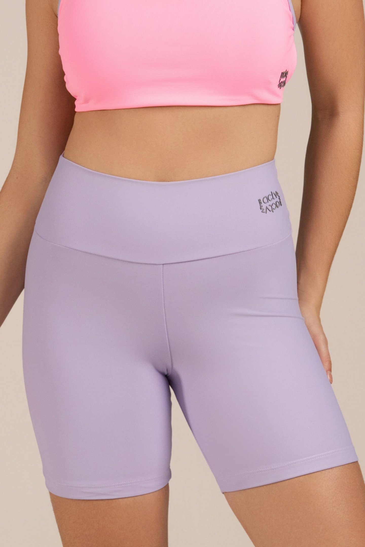 Bermuda Fitness Zero Transparência Lilás