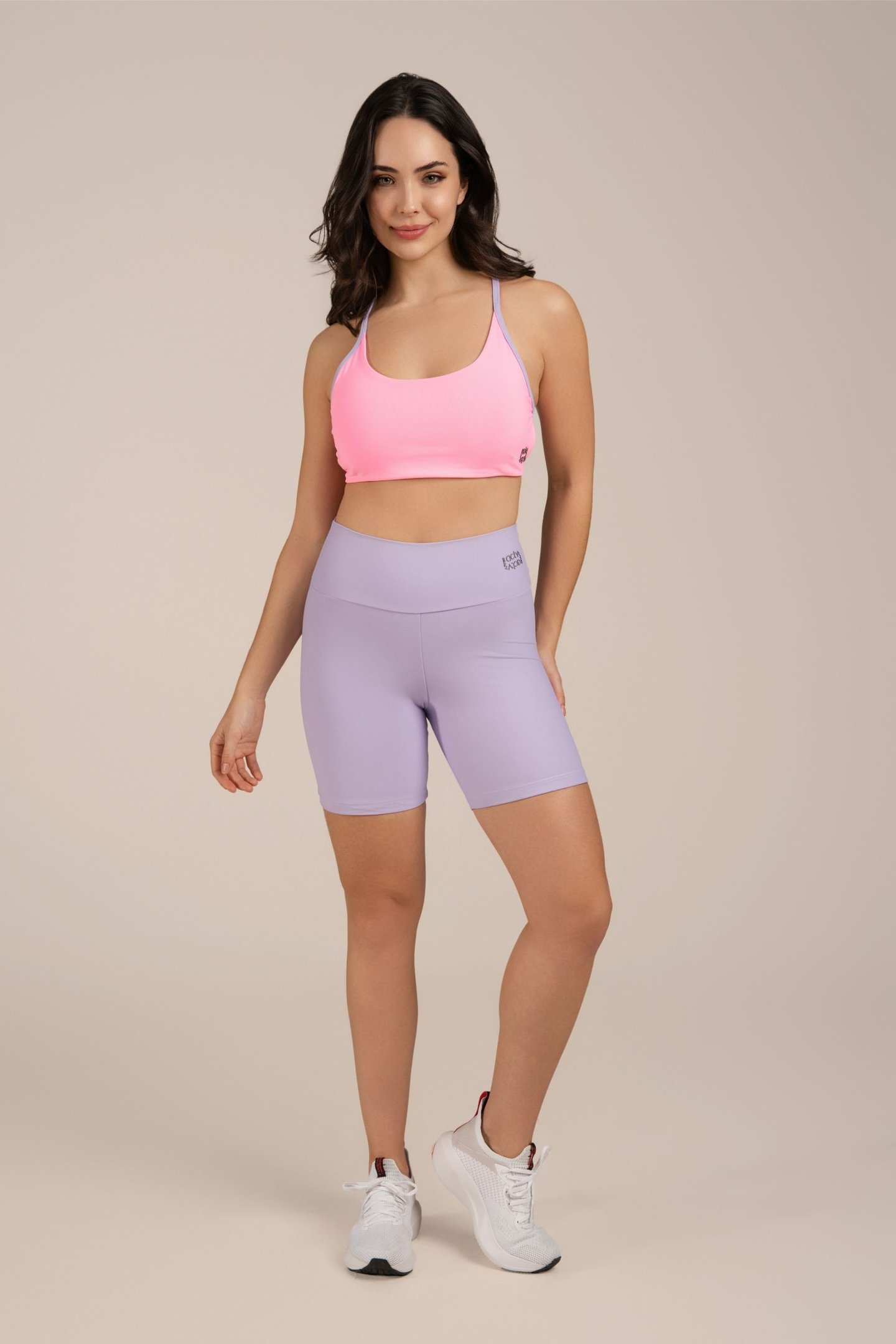 Bermuda Fitness Zero Transparência Lilás