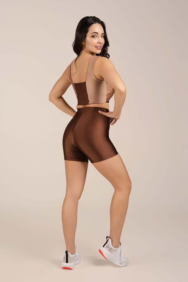 Short Fitness Brilho Cós Infinito Coffee