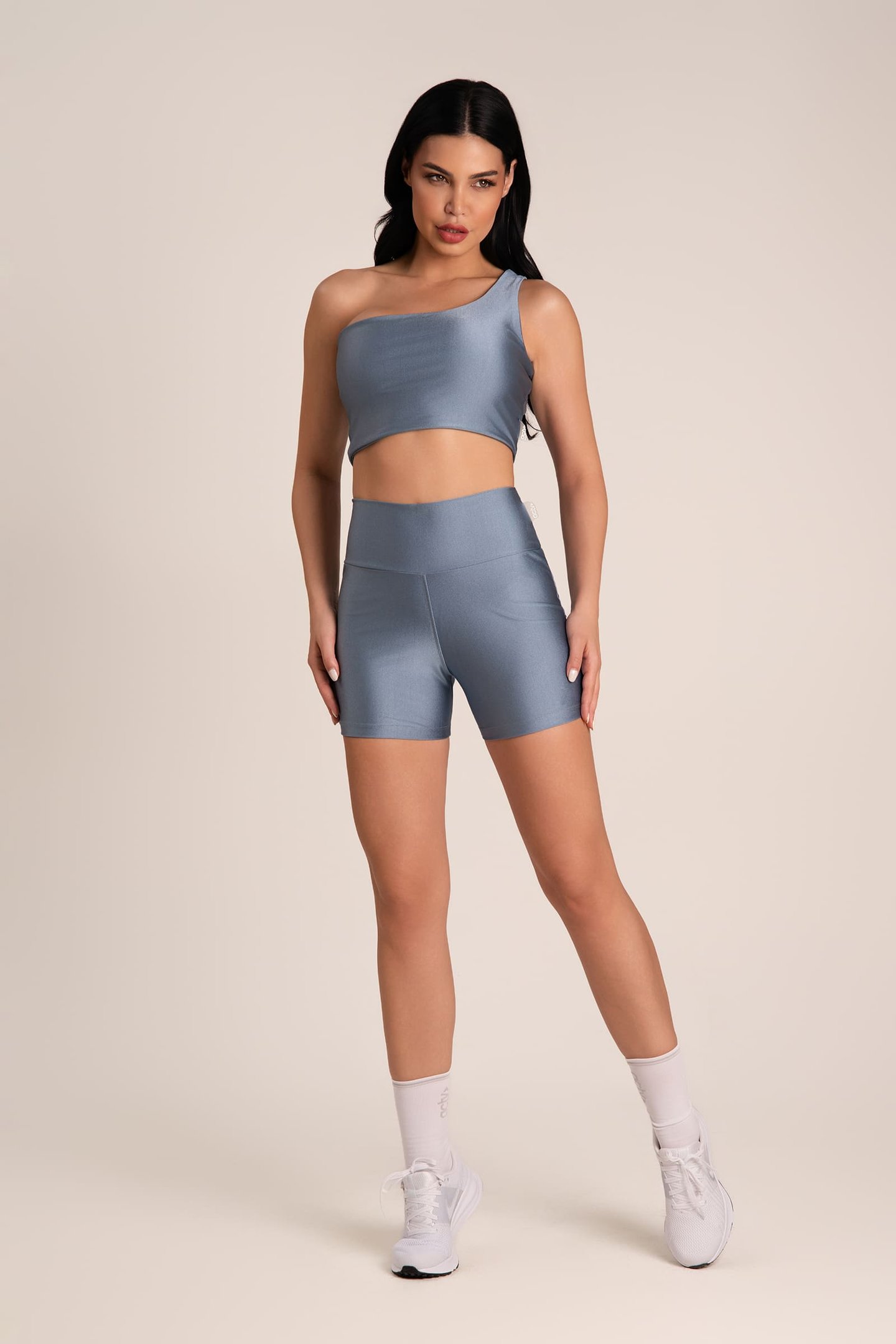 Short Fitness Brilho Cós Duplo Wind Blue