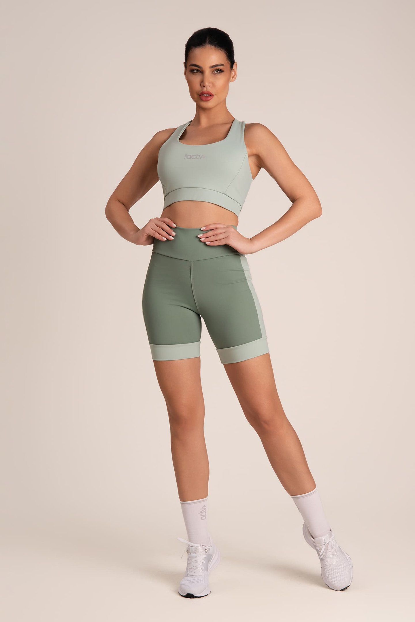 Bermuda De Corrida Com Bolsos Bicolor Matte/teos