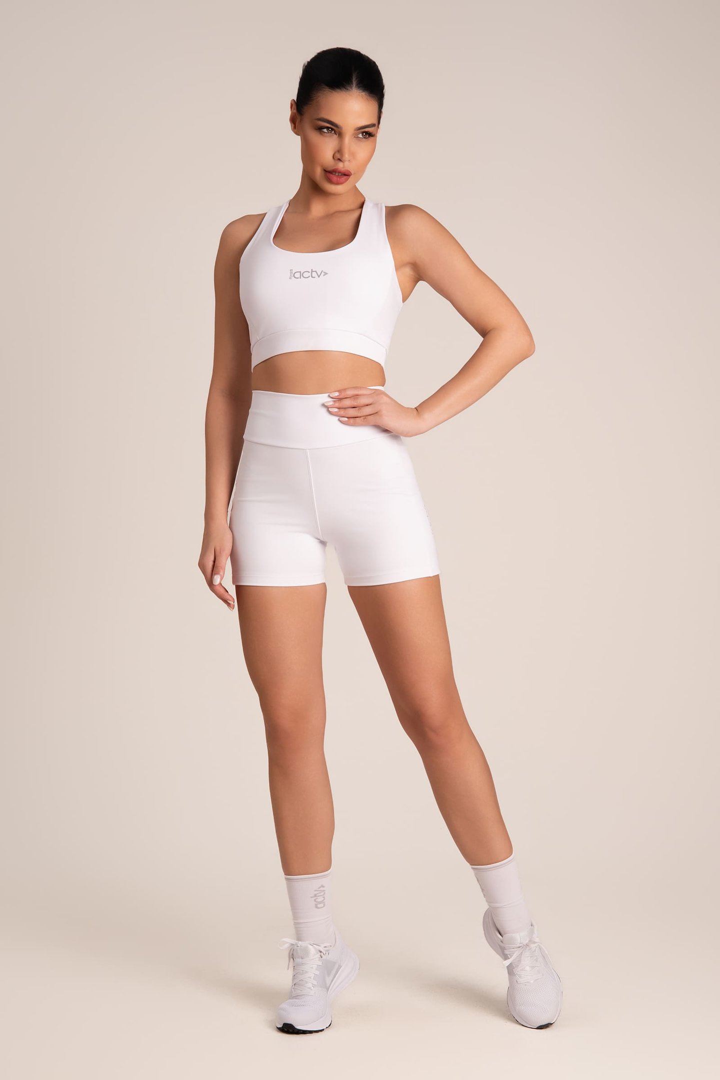 Short De Corrida Com Bolso Branco